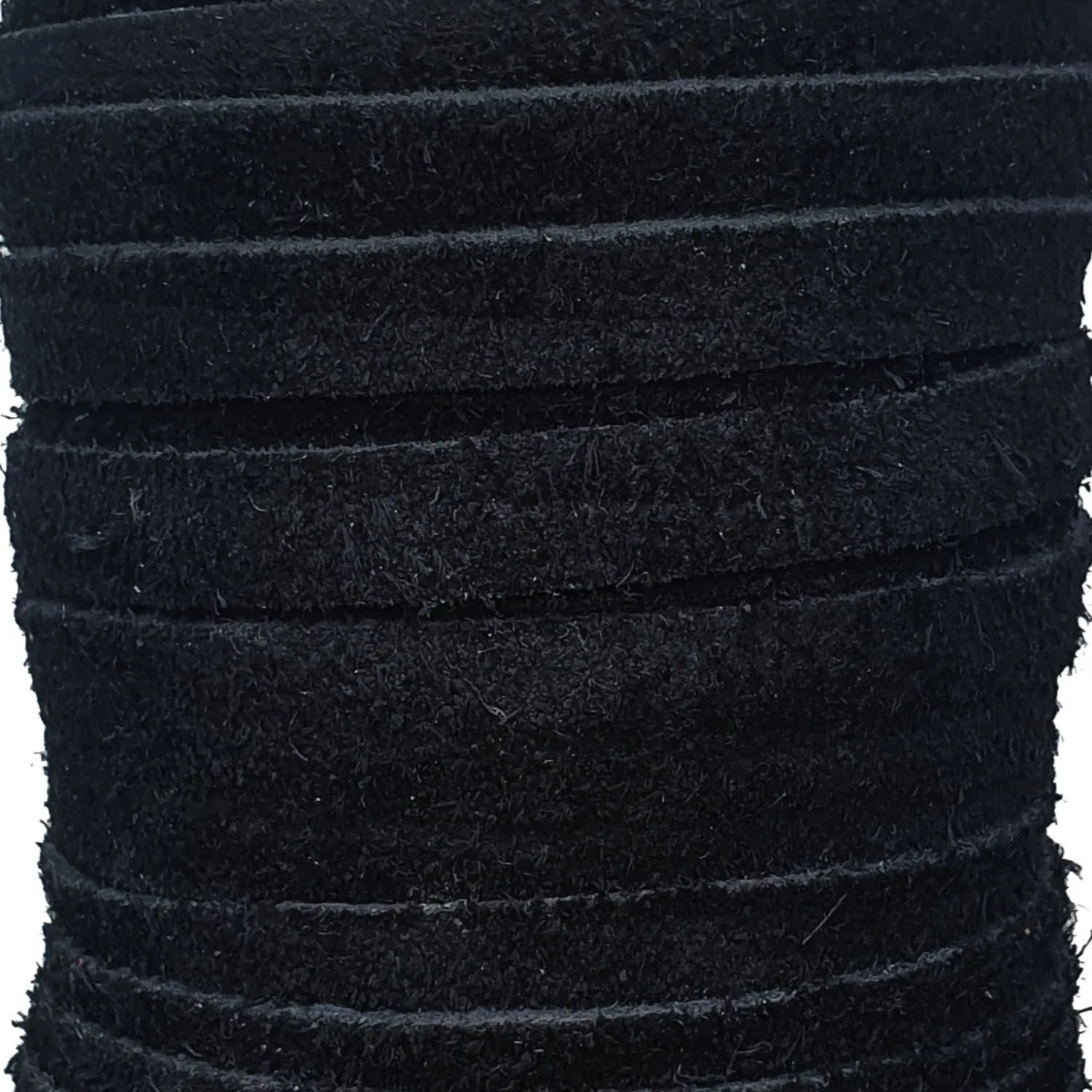 10 MM 13/32" RAW EDGE SUEDE BLACK (10 YARDS)
