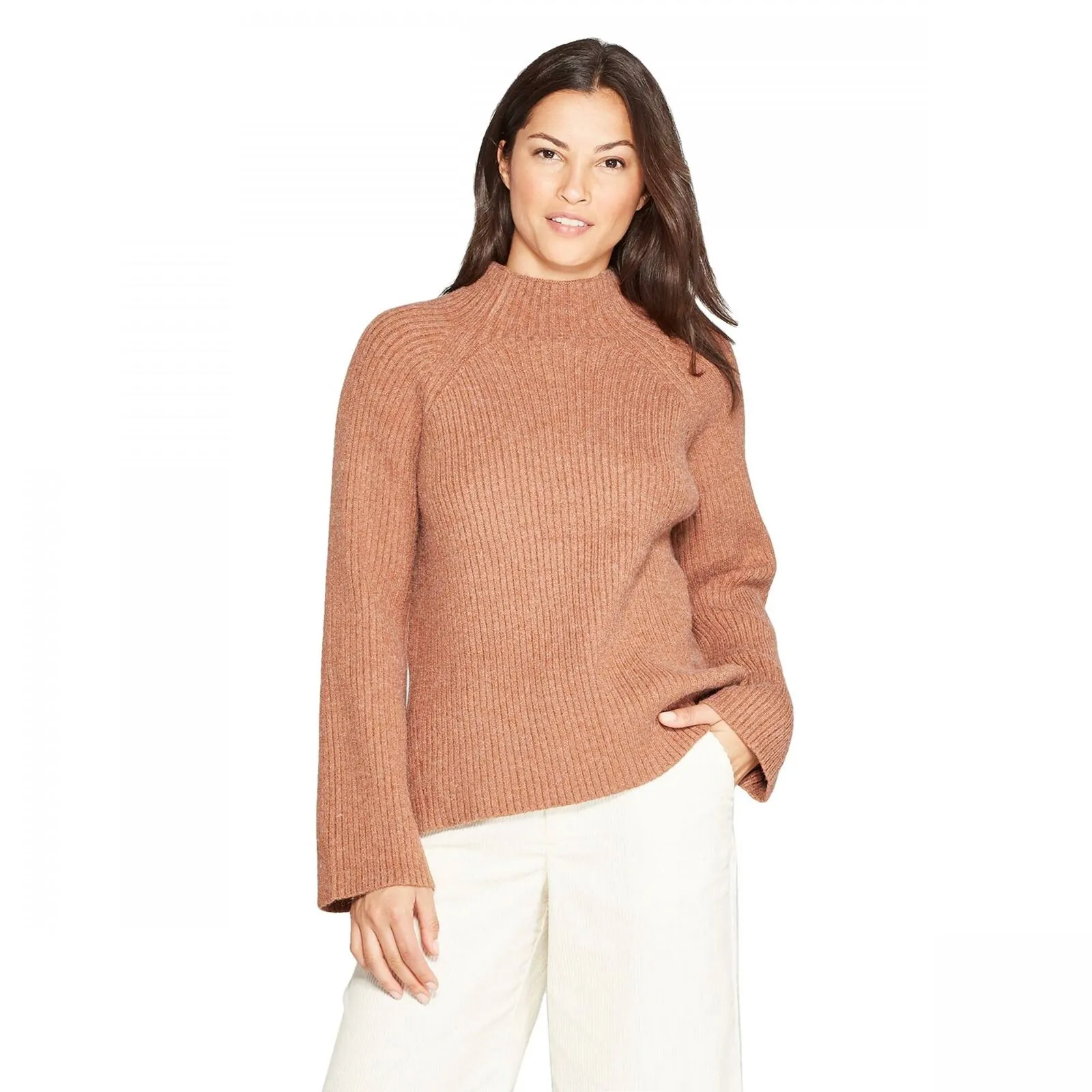 A New Day Women's Ribbed Long Sleeve Crewneck Pullover Sweater