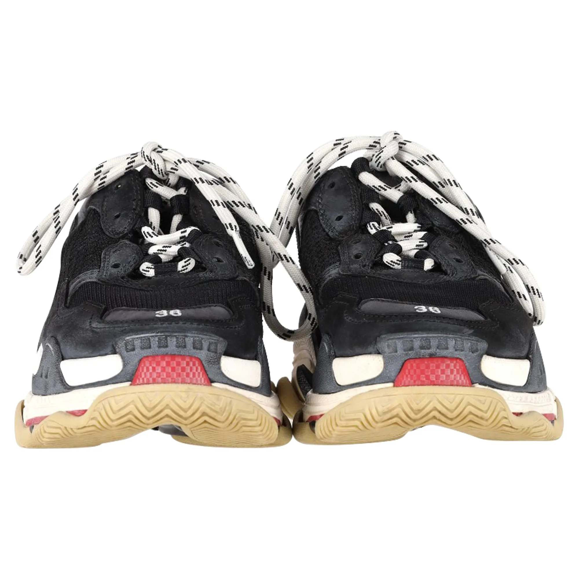 Balenciaga Triple S Sneakers in Black White Red Polyester