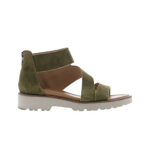 Bionica Daela BI0025863 Womens Green Suede Zipper Strap Sandals Shoes