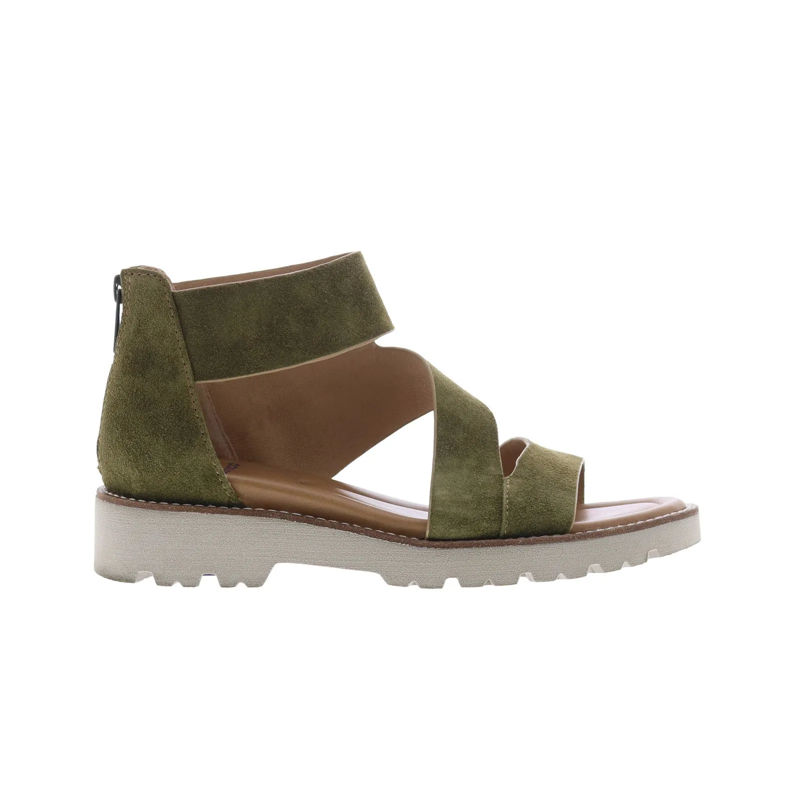 Bionica Daela BI0025863 Womens Green Suede Zipper Strap Sandals Shoes