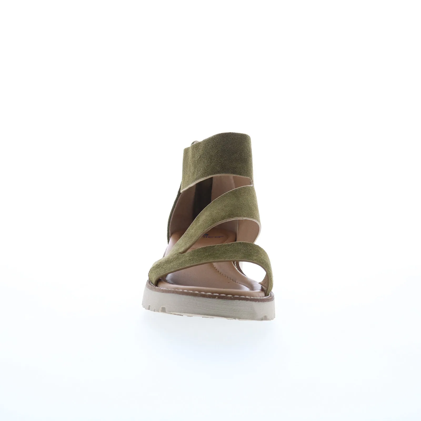 Bionica Daela BI0025863 Womens Green Suede Zipper Strap Sandals Shoes