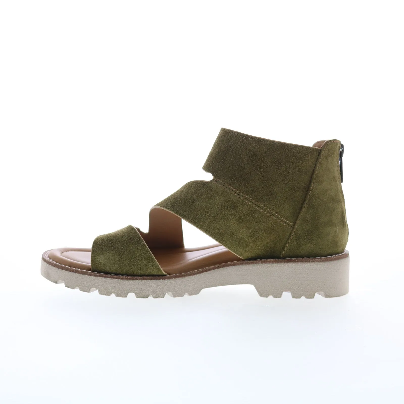 Bionica Daela BI0025863 Womens Green Suede Zipper Strap Sandals Shoes