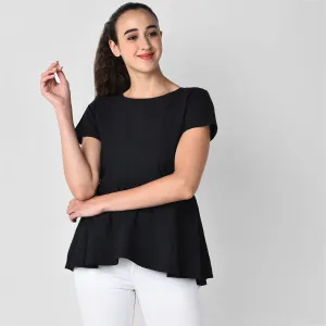 Black Schiffli Top