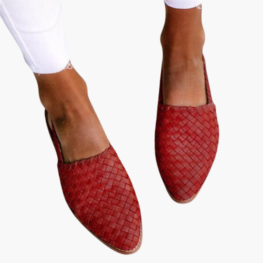 Braided Leather Slingback Flats for Women - Summer Shoes