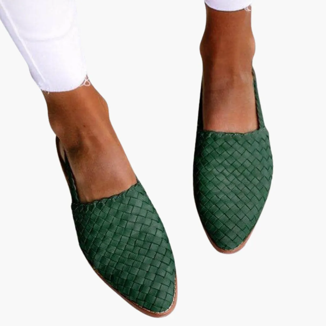 Braided Leather Slingback Flats for Women - Summer Shoes