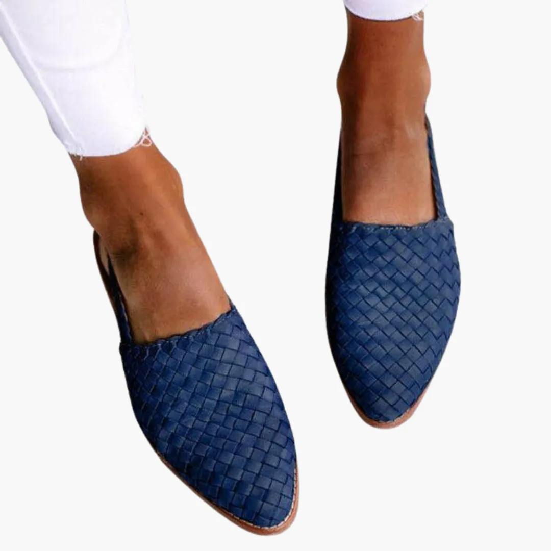 Braided Leather Slingback Flats for Women - Summer Shoes