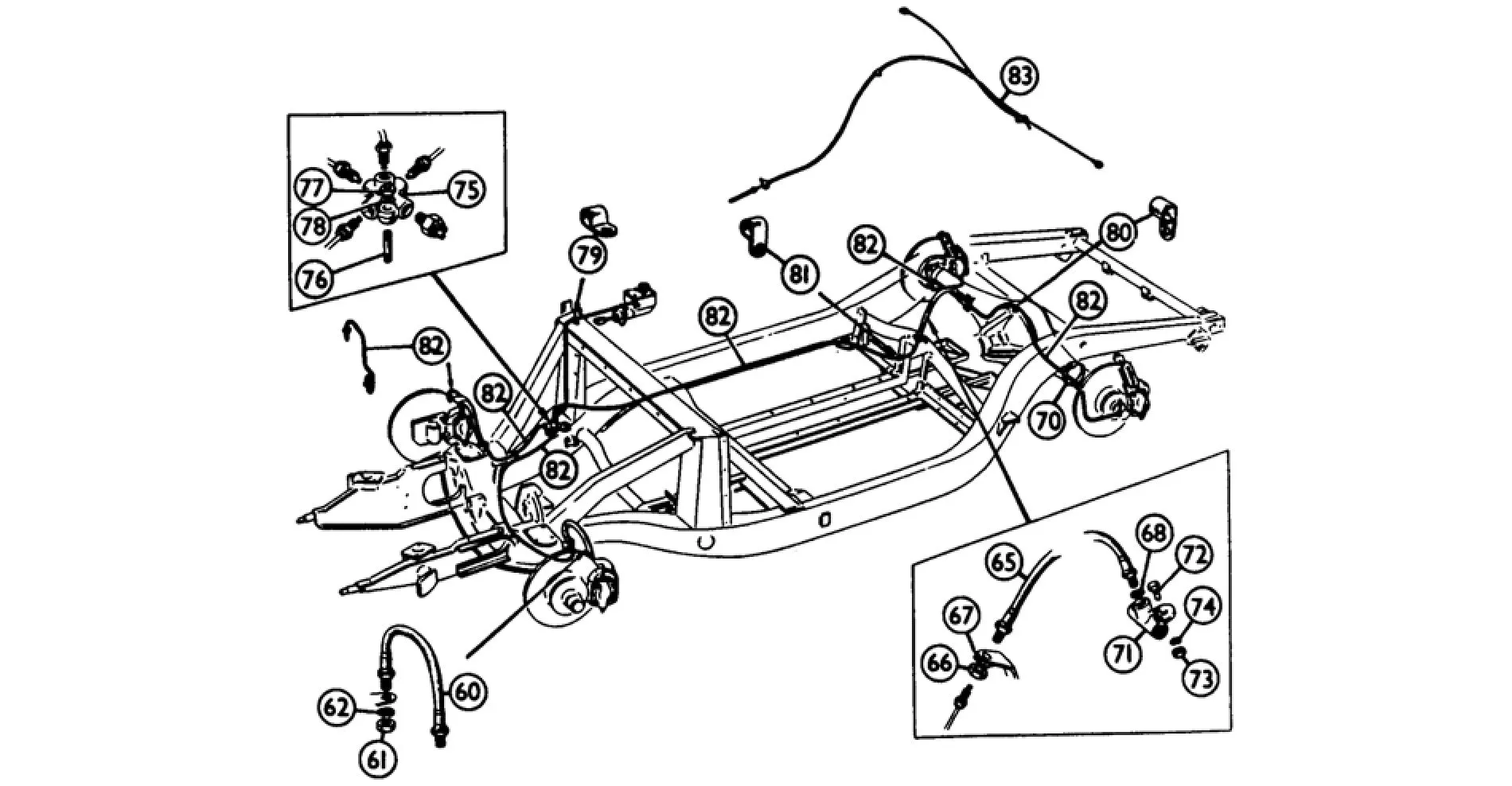BRAKE HOSE FRONT, MGA