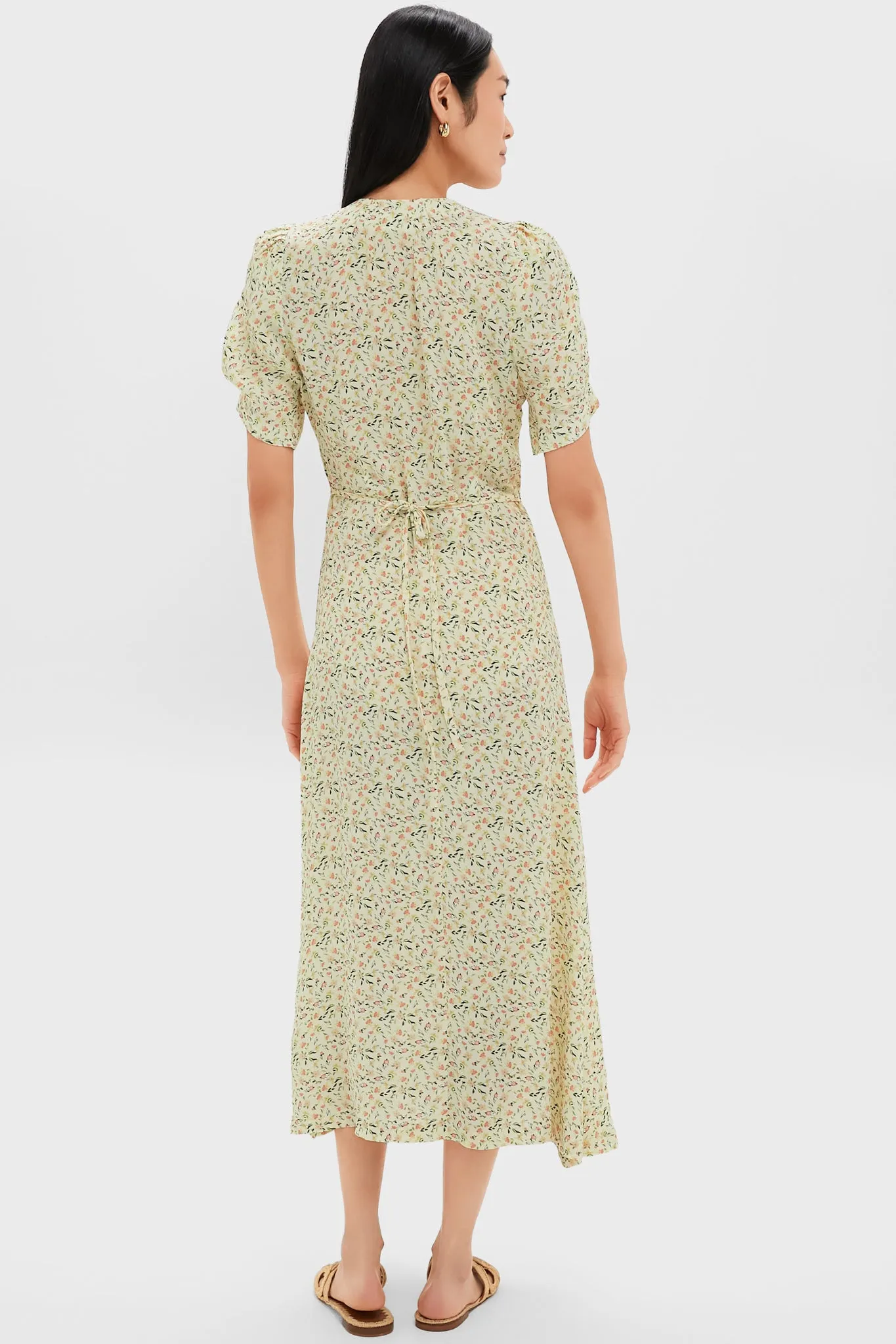 Butter Yellow Flowers Lucyia Antique Dress