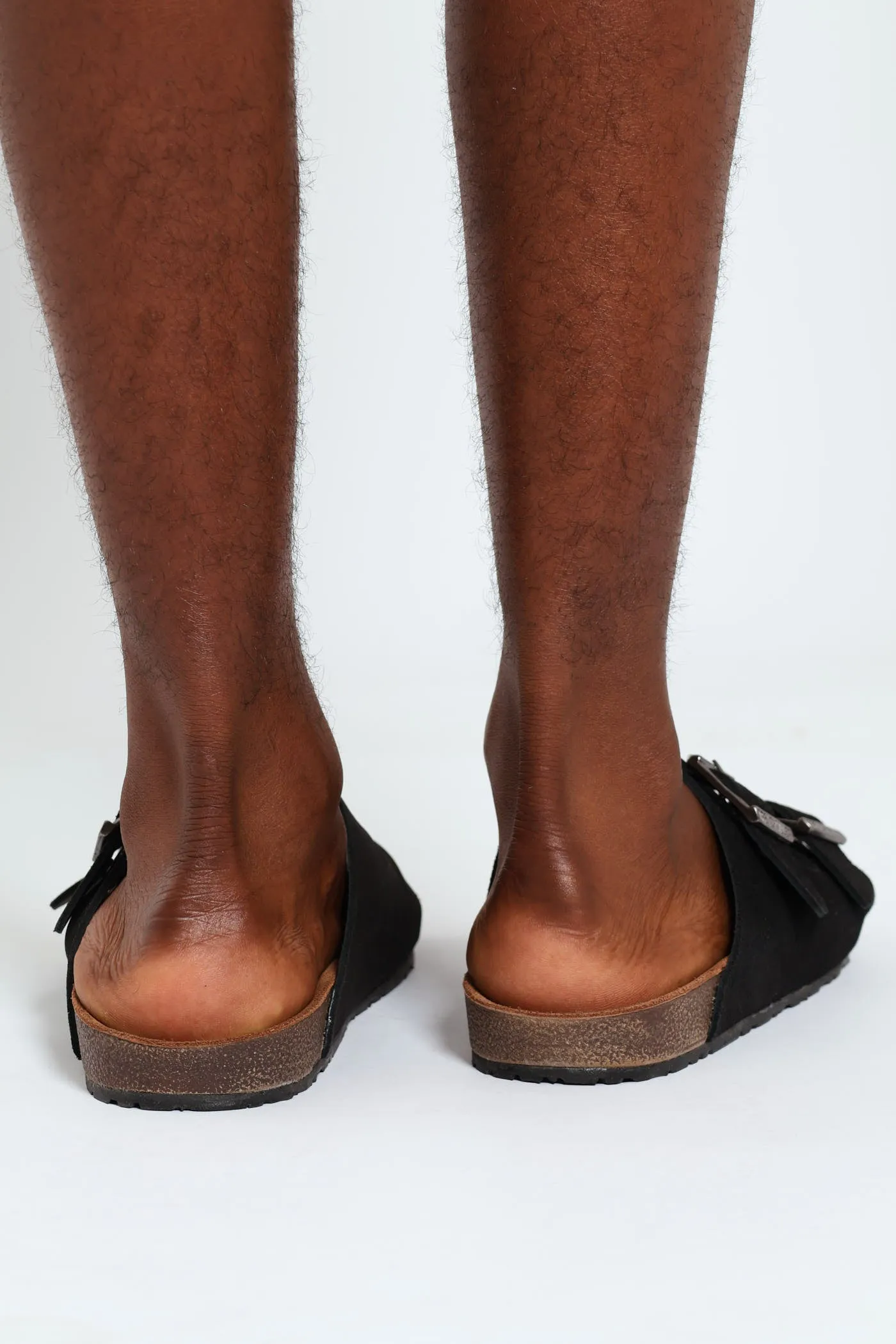 Double Buckle Comfort Sandal - Black