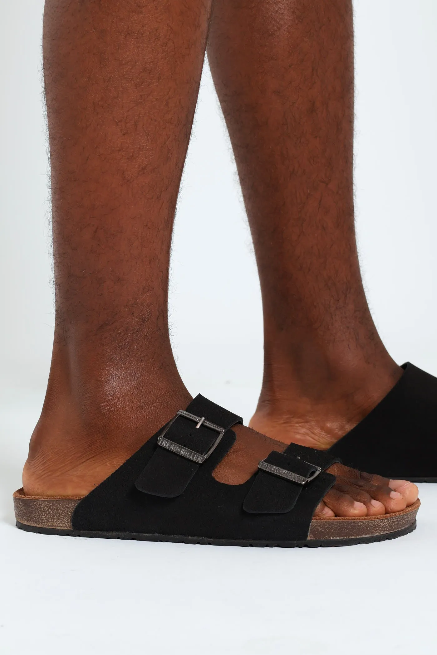 Double Buckle Comfort Sandal - Black