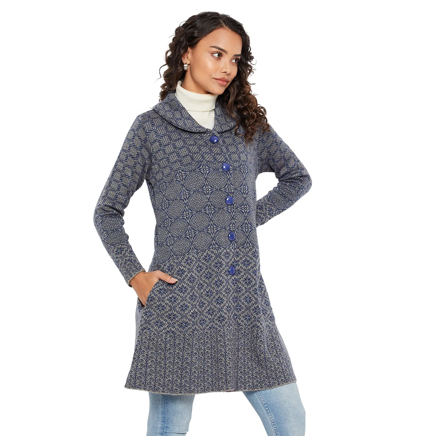Duke Stardust Women Collared Neck Cardigan  (SDS1136)