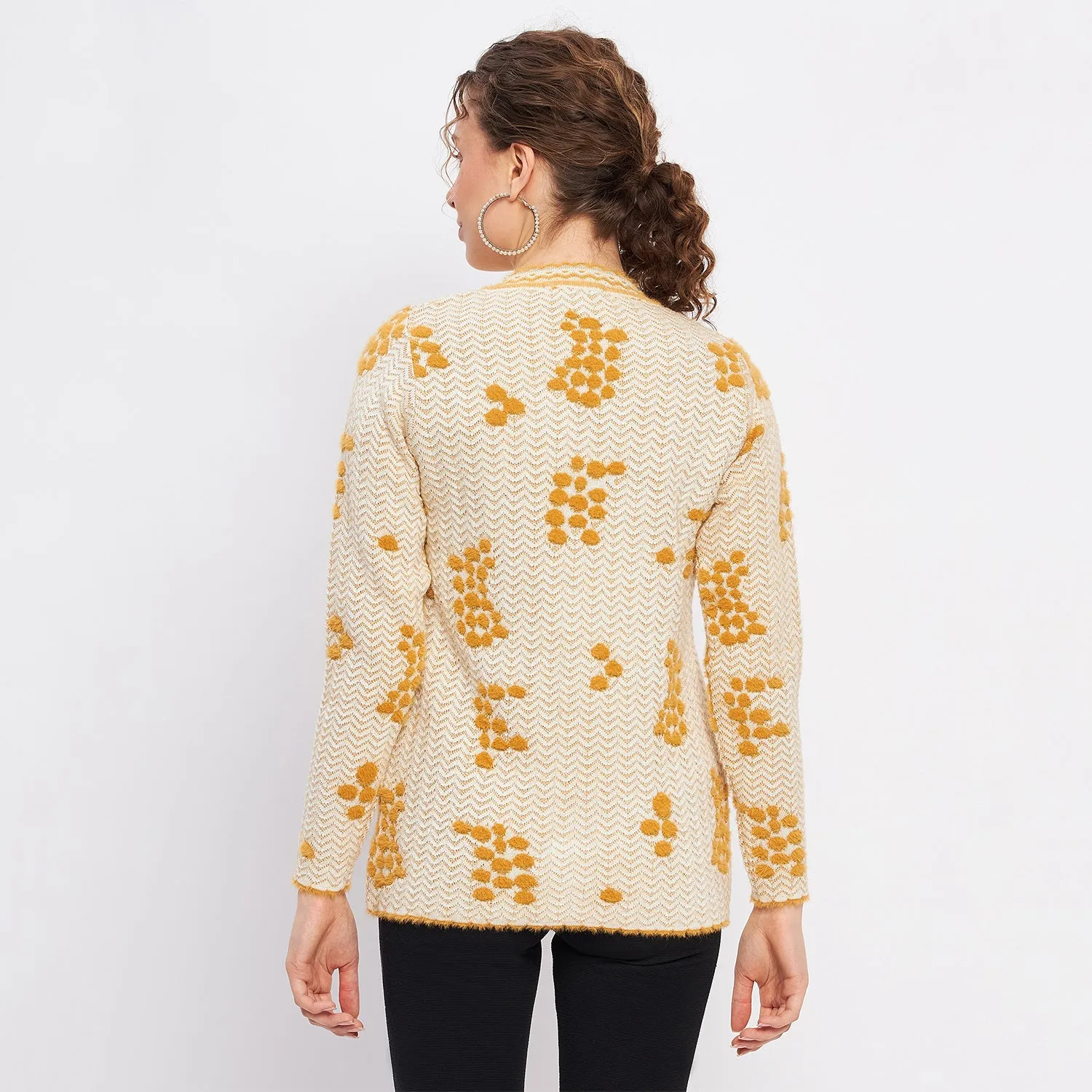 Duke Stardust Women Full Sleeve Self Design Cardigan (LQS9713)