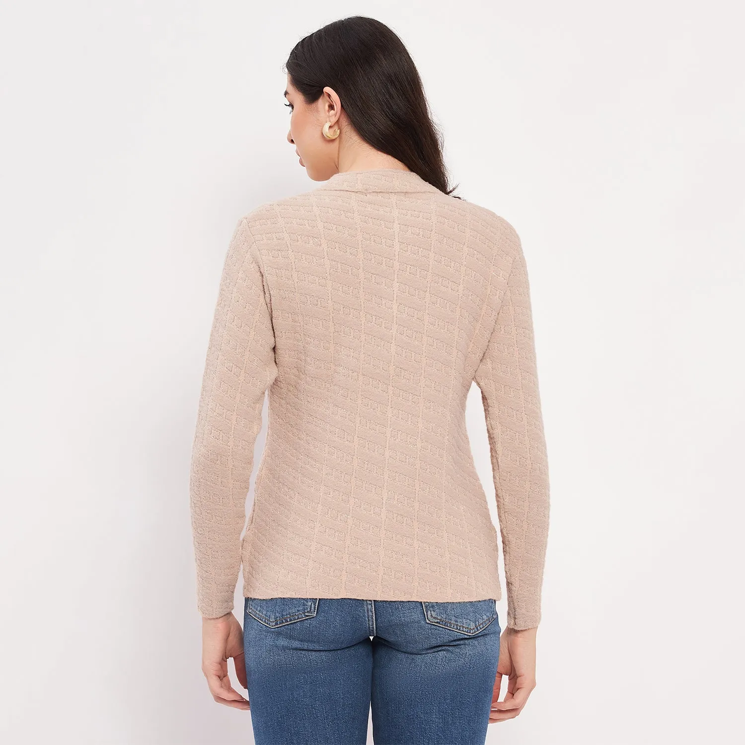 Duke Stardust Women Full Sleeve Self Design Cardigan (LQS9745)