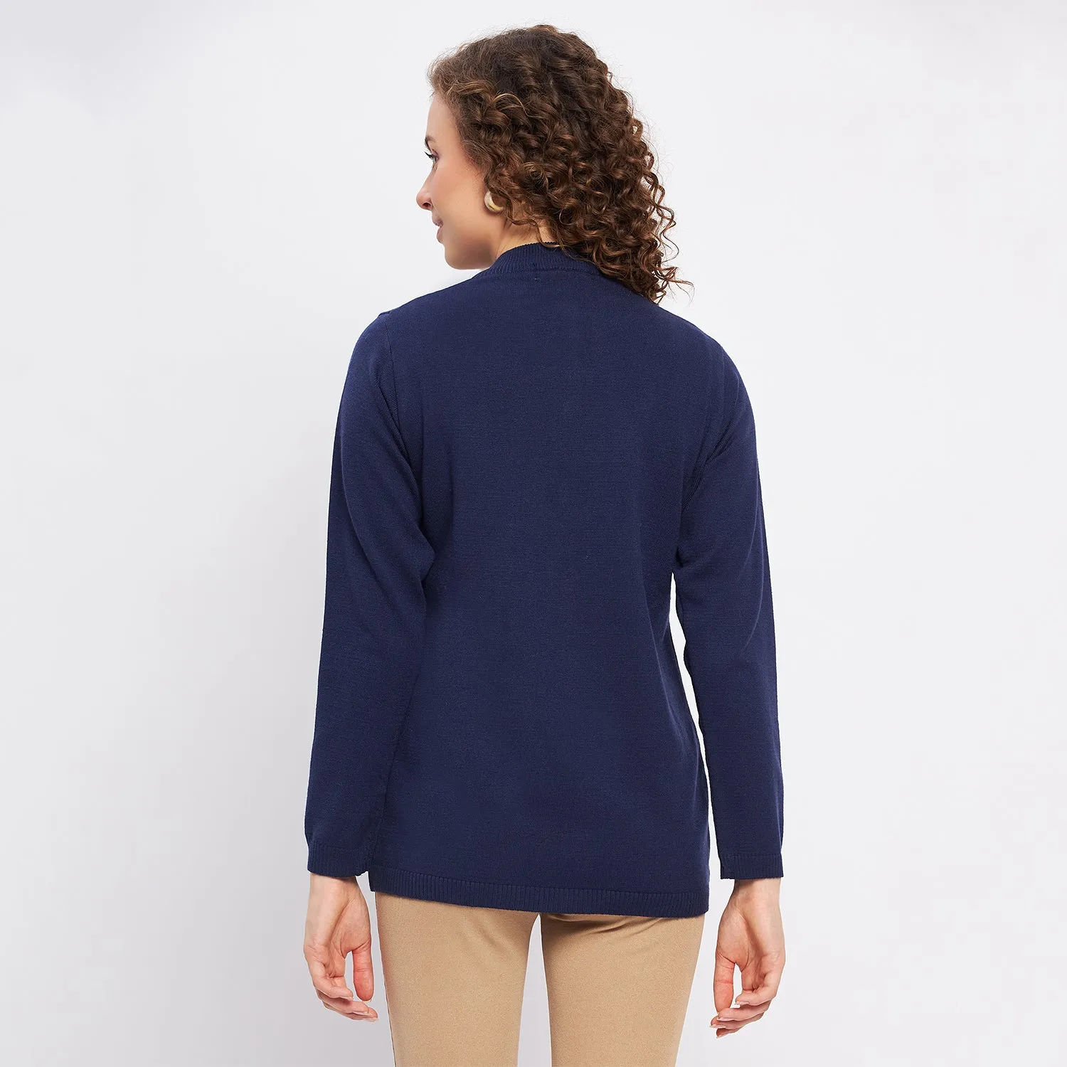 Duke Stardust Women Full Sleeve Self Design Cardigan (LQS9757)