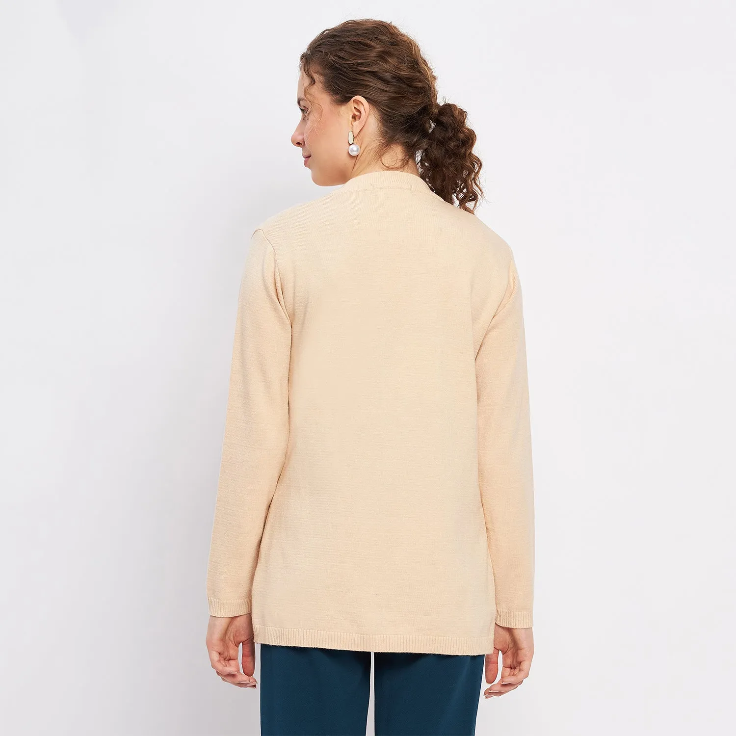 Duke Stardust Women Full Sleeve Self Design Cardigan (LQS9757)