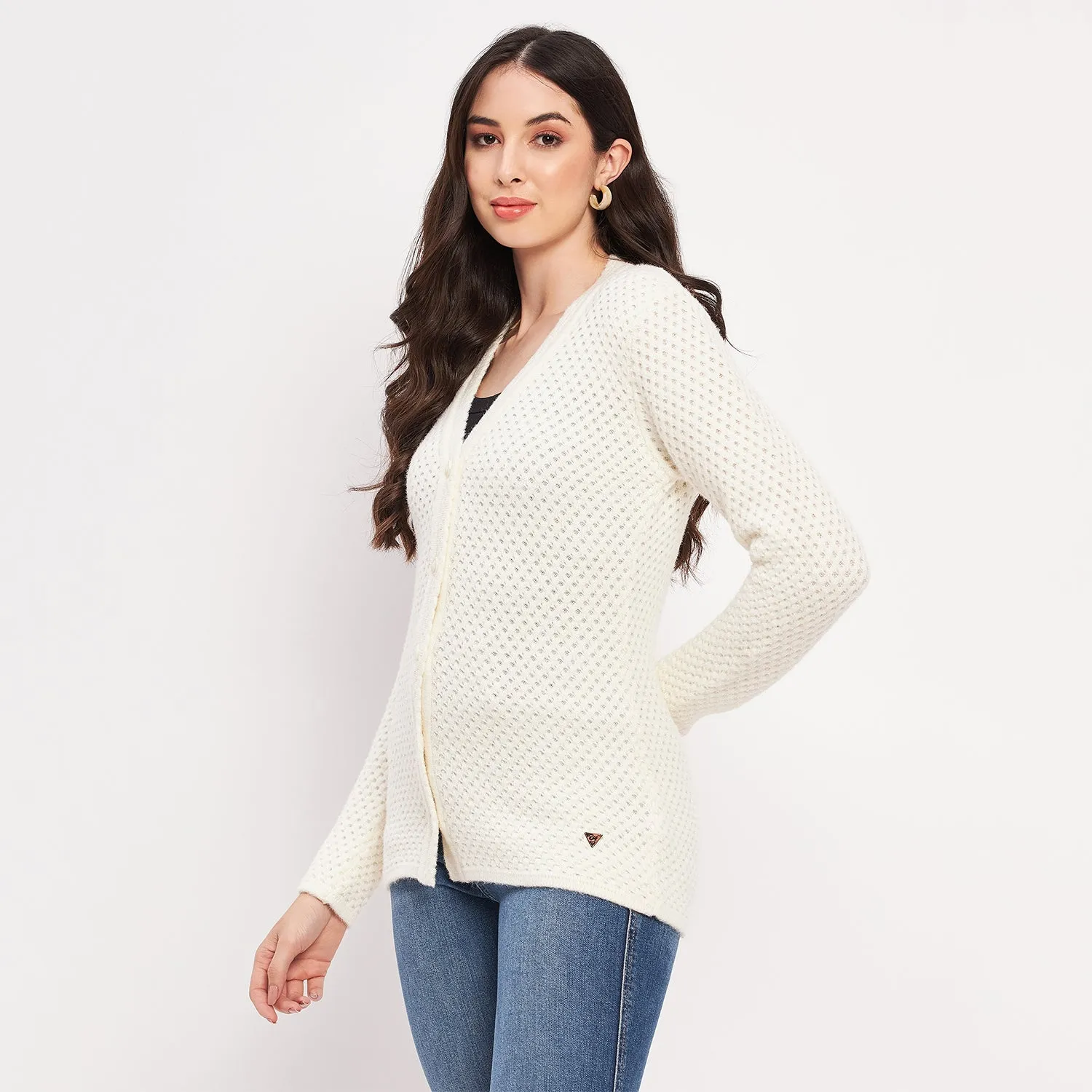 Duke Stardust Women Full Sleeve Self Design Cardigan (SDS1135)
