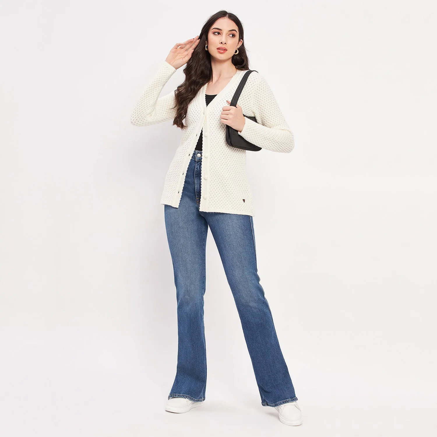 Duke Stardust Women Full Sleeve Self Design Cardigan (SDS1135)