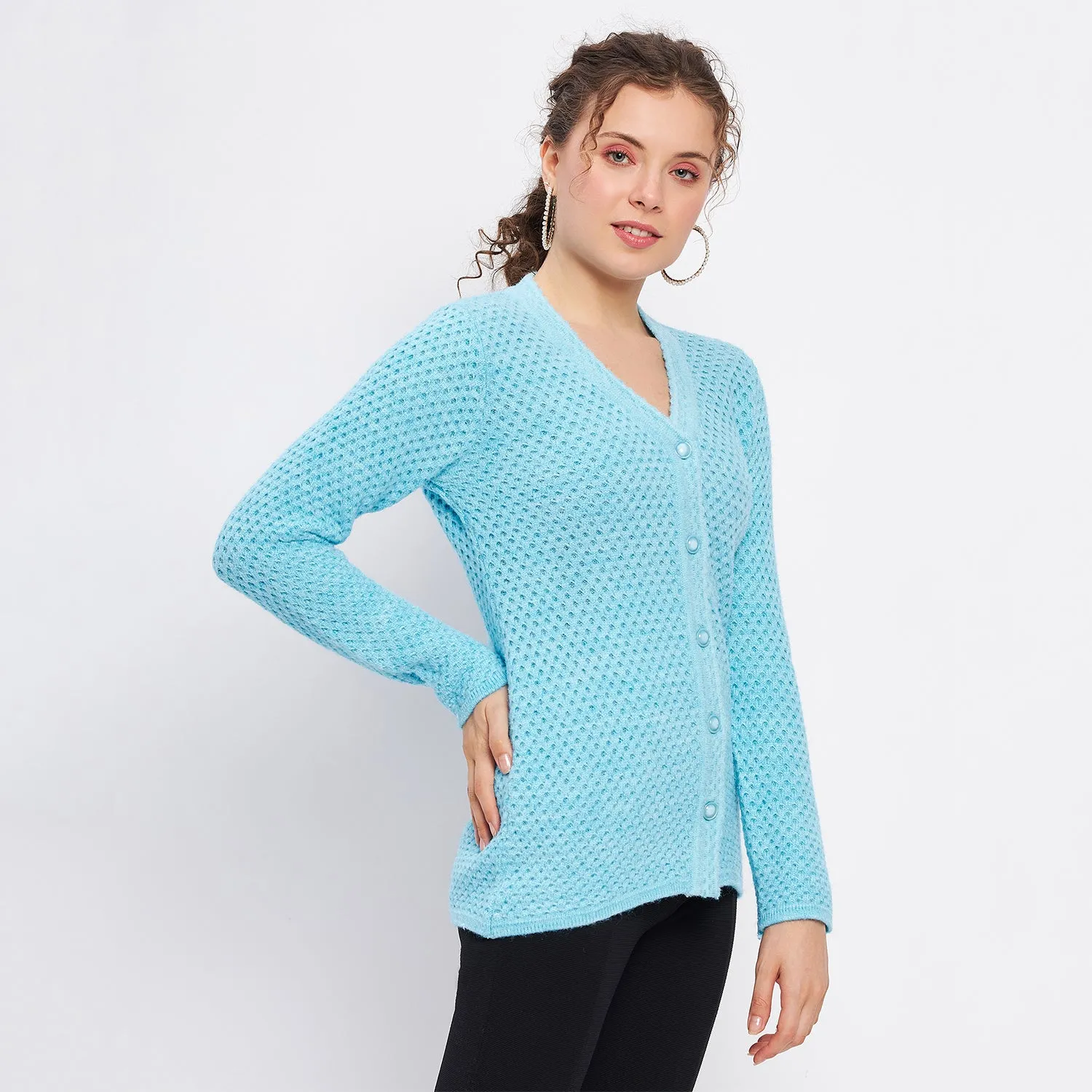 Duke Stardust Women Full Sleeve Self Design Cardigan (SDS1135)