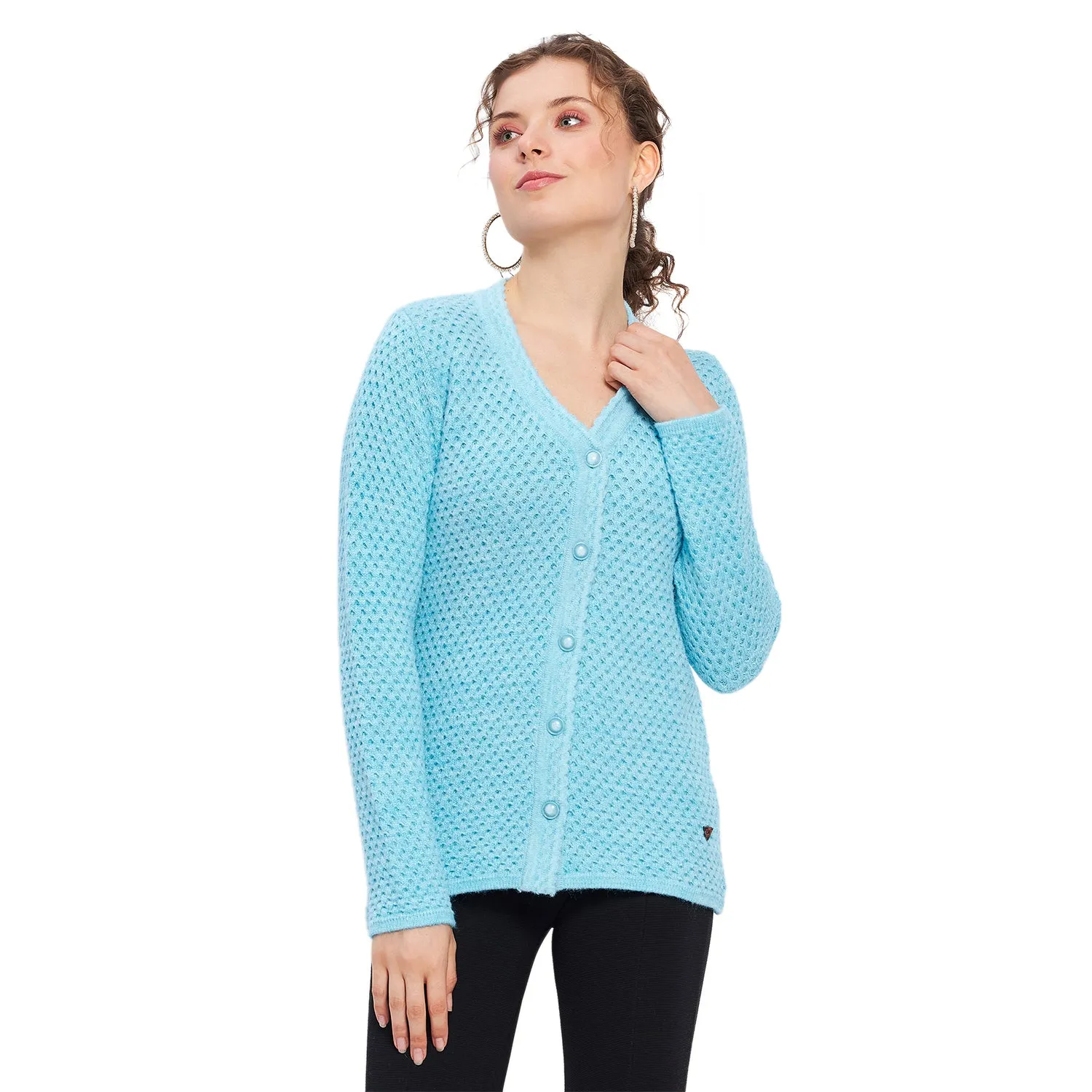 Duke Stardust Women Full Sleeve Self Design Cardigan (SDS1135)