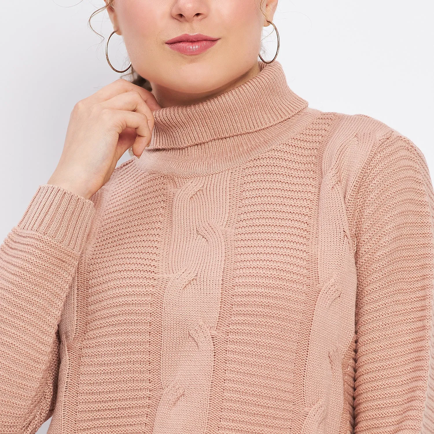 Duke Stardust Women Full Sleeve Self Design Crop Pullover (SDS1008)