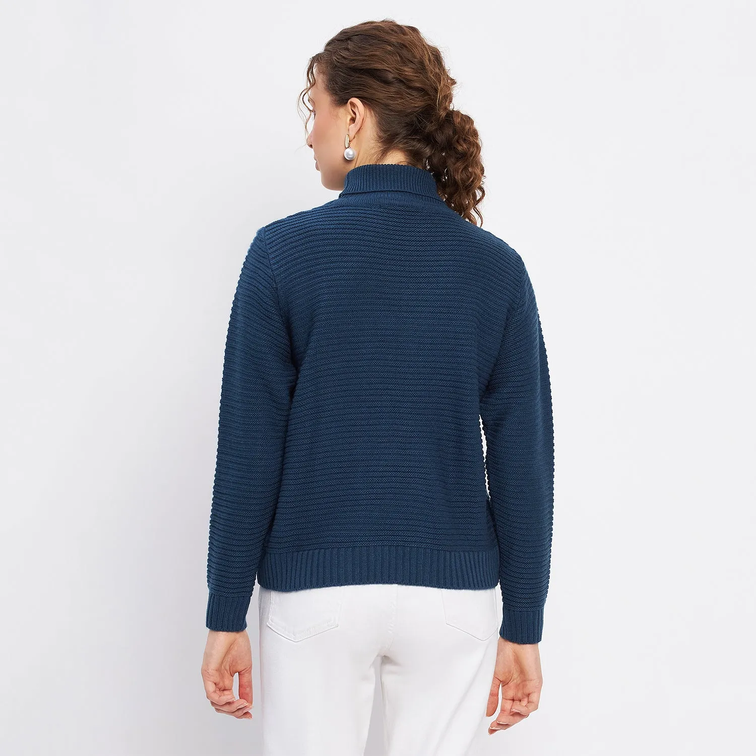 Duke Stardust Women Full Sleeve Self Design Crop Pullover (SDS1008)