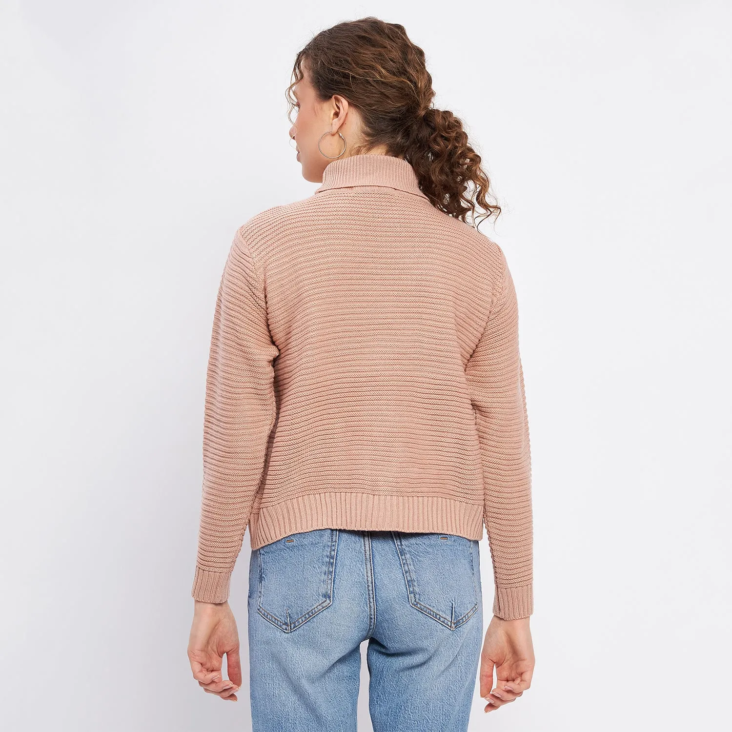 Duke Stardust Women Full Sleeve Self Design Crop Pullover (SDS1008)