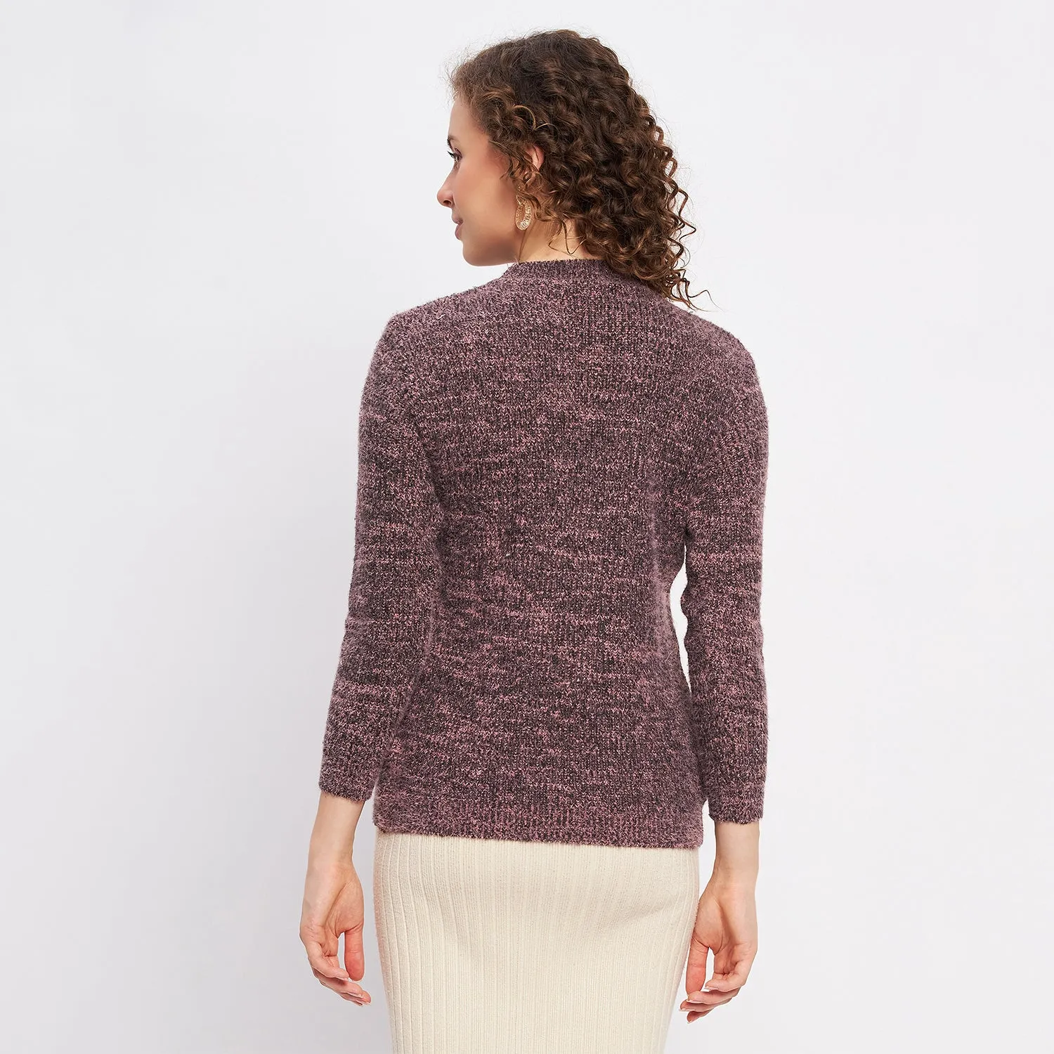 Duke Stardust Women Full Sleeve Self Design Sweater (LQS9772)