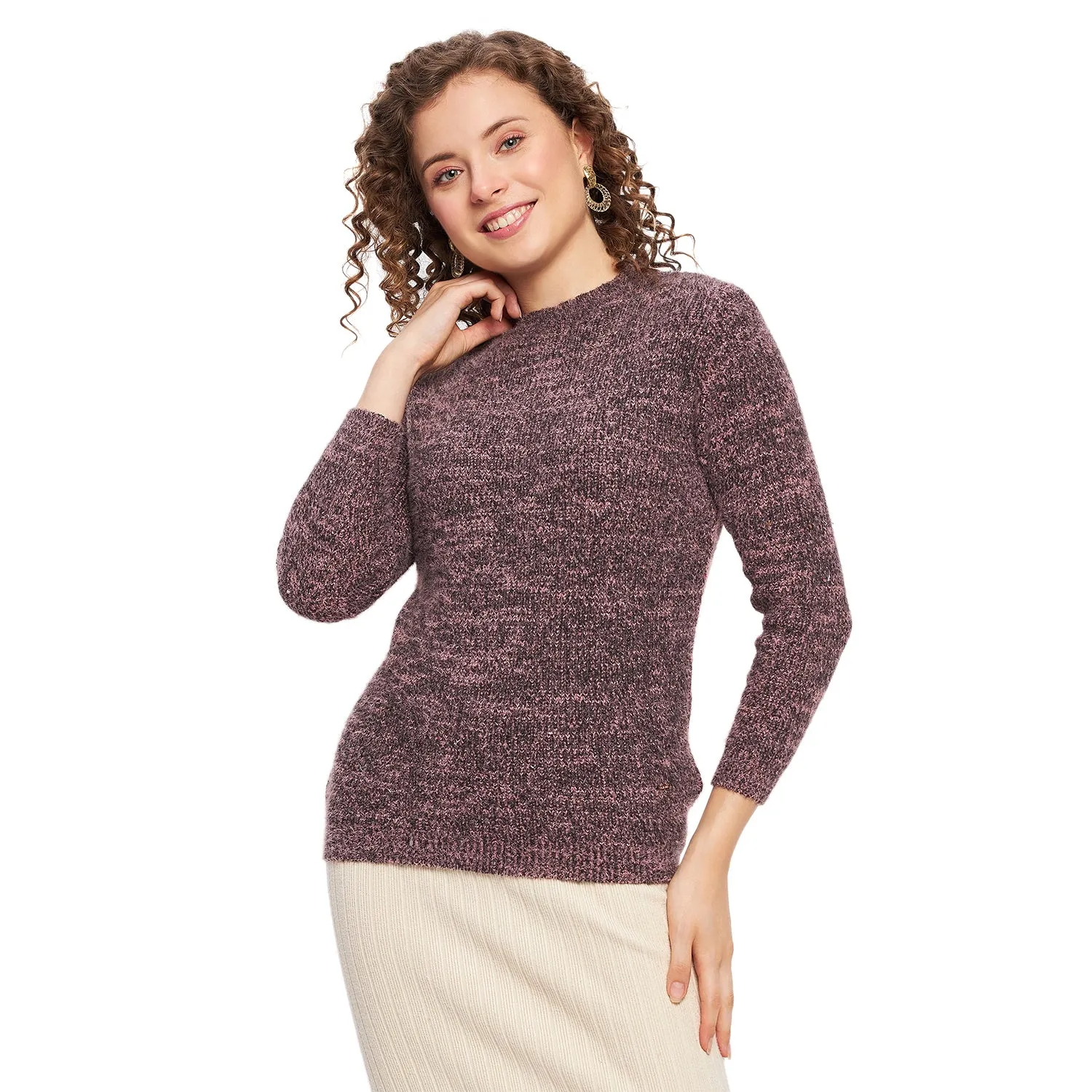 Duke Stardust Women Full Sleeve Self Design Sweater (LQS9772)