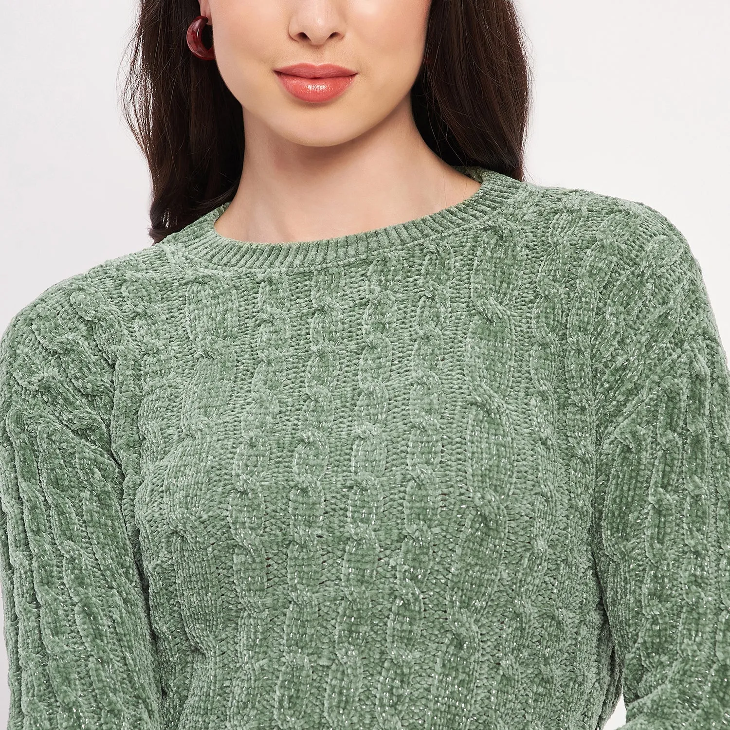Duke Stardust Women Full Sleeve Self Design Sweater (LQS9777)