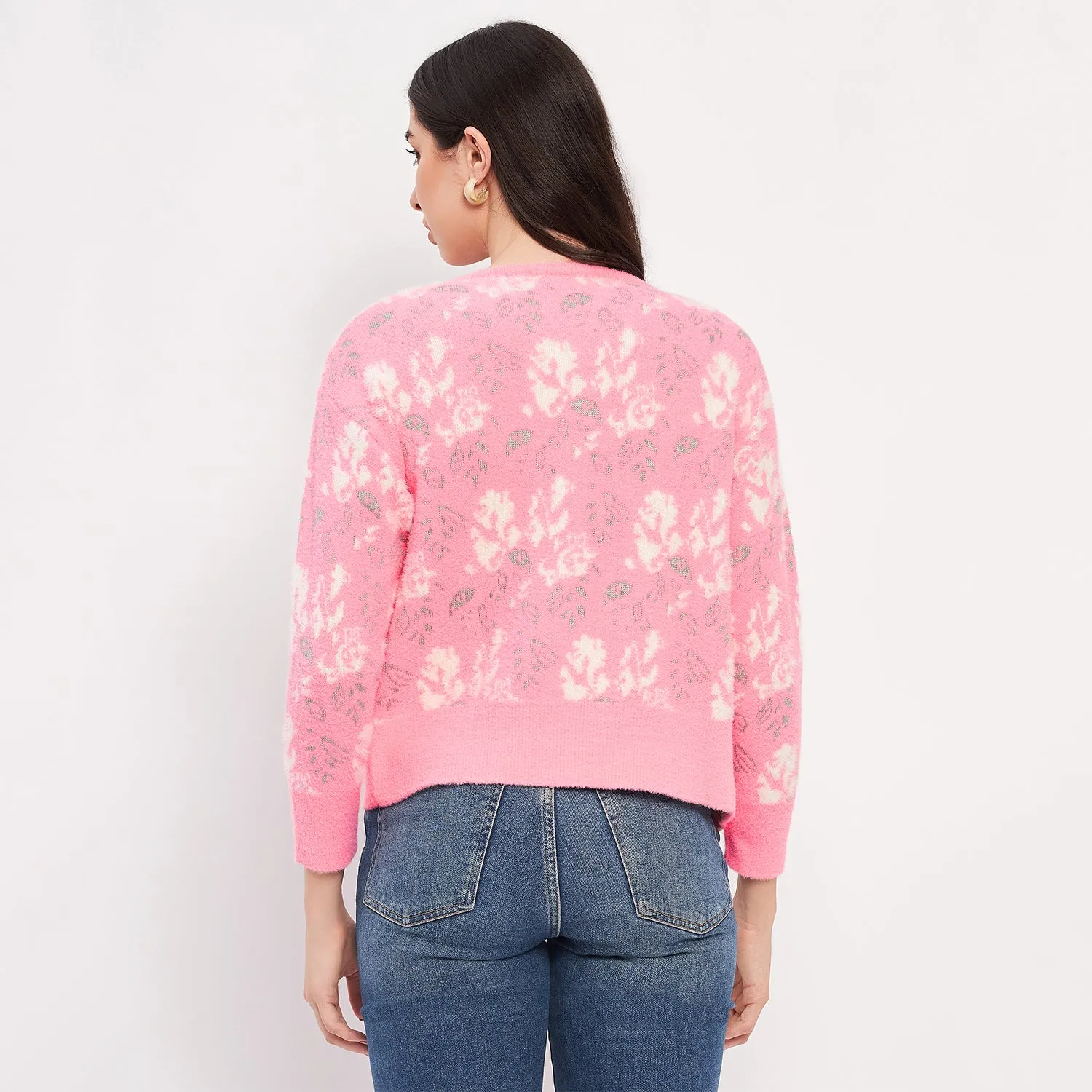 Duke Stardust Women Full Sleeve Self Design Sweater (LQS9810)