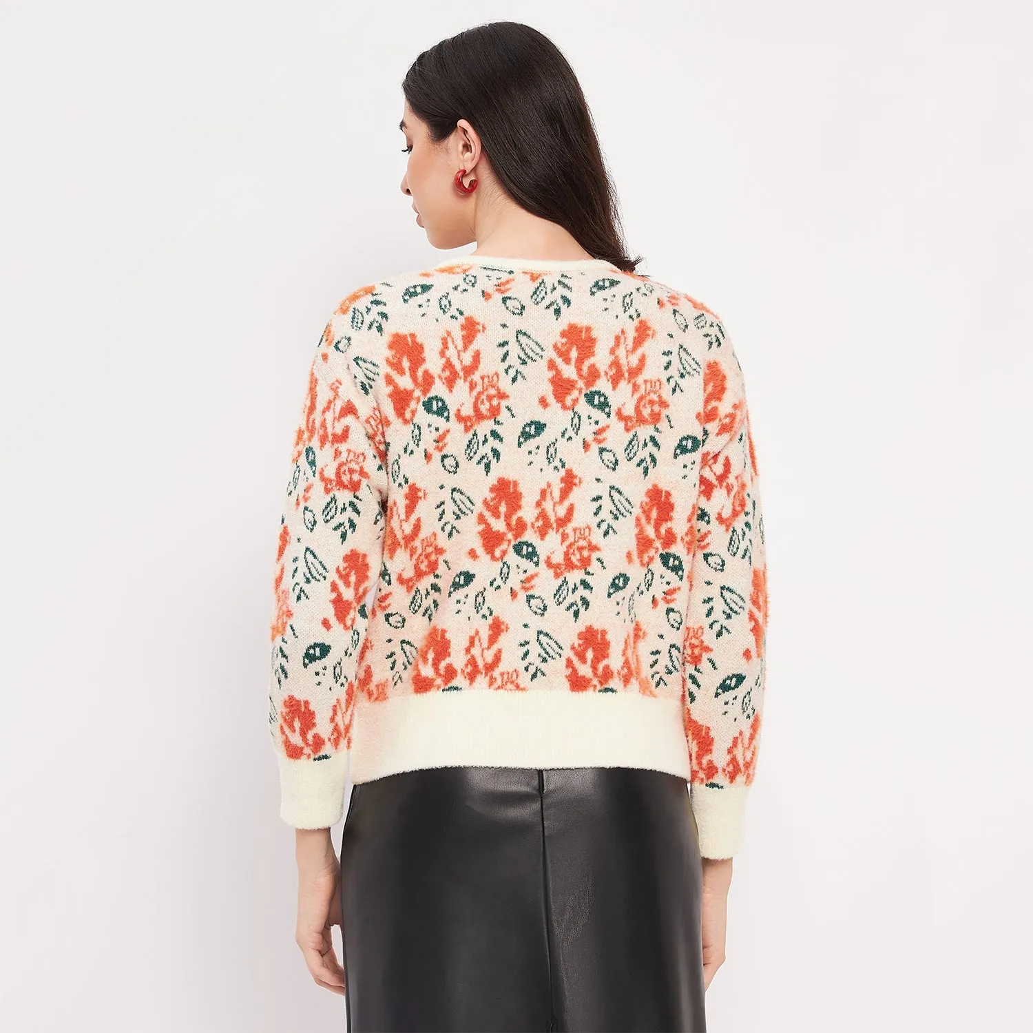 Duke Stardust Women Full Sleeve Self Design Sweater (LQS9810)