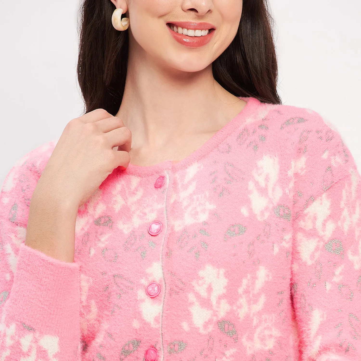 Duke Stardust Women Full Sleeve Self Design Sweater (LQS9810)