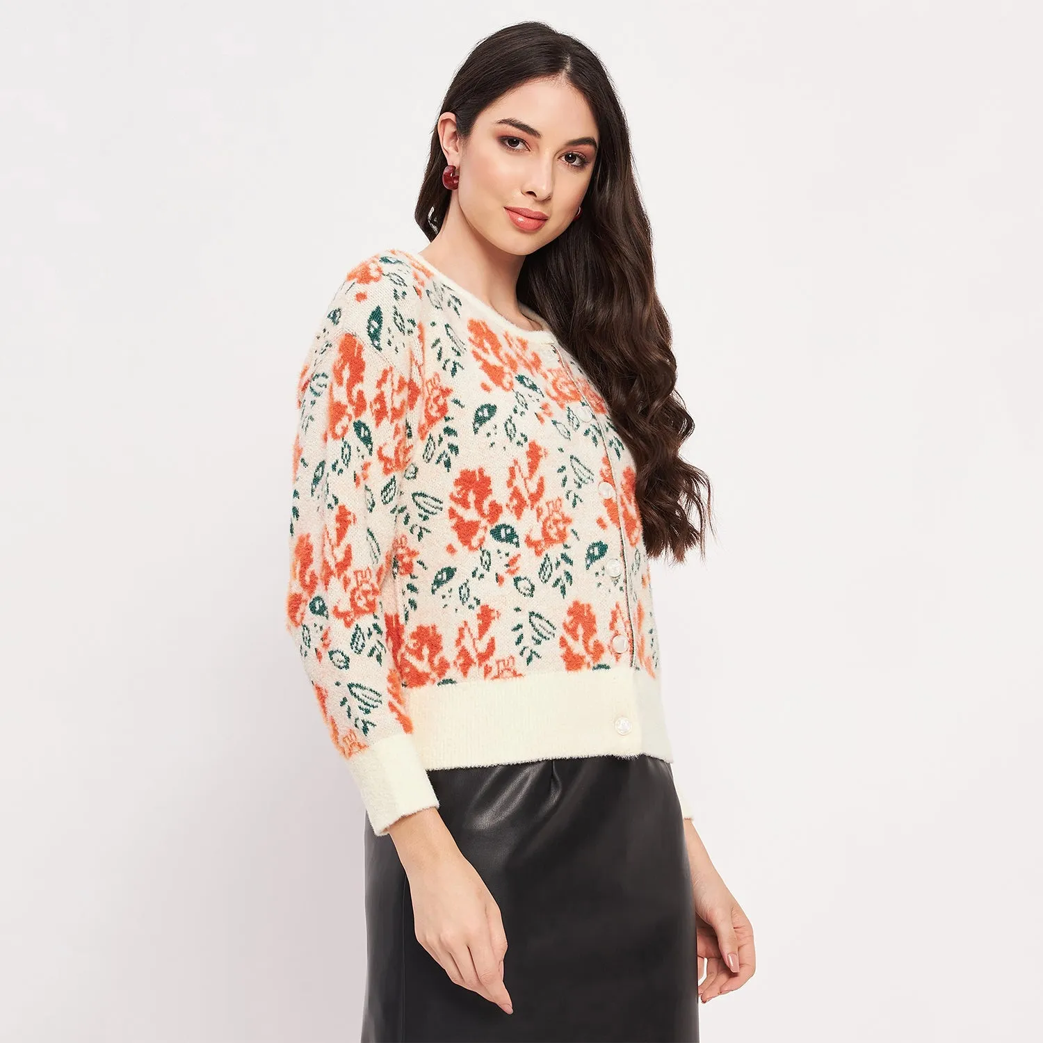 Duke Stardust Women Full Sleeve Self Design Sweater (LQS9810)