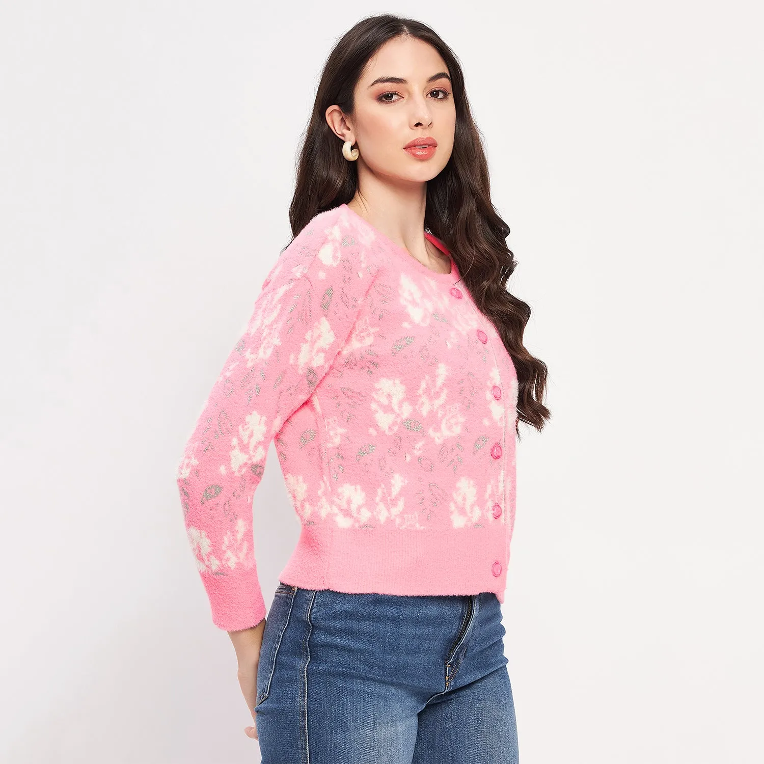 Duke Stardust Women Full Sleeve Self Design Sweater (LQS9810)