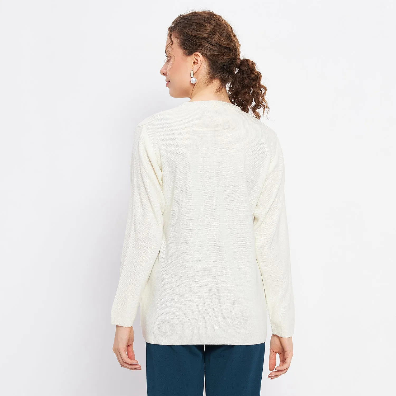 Duke Stardust Women Full Sleeve Solid Cardigan (LQS9612)