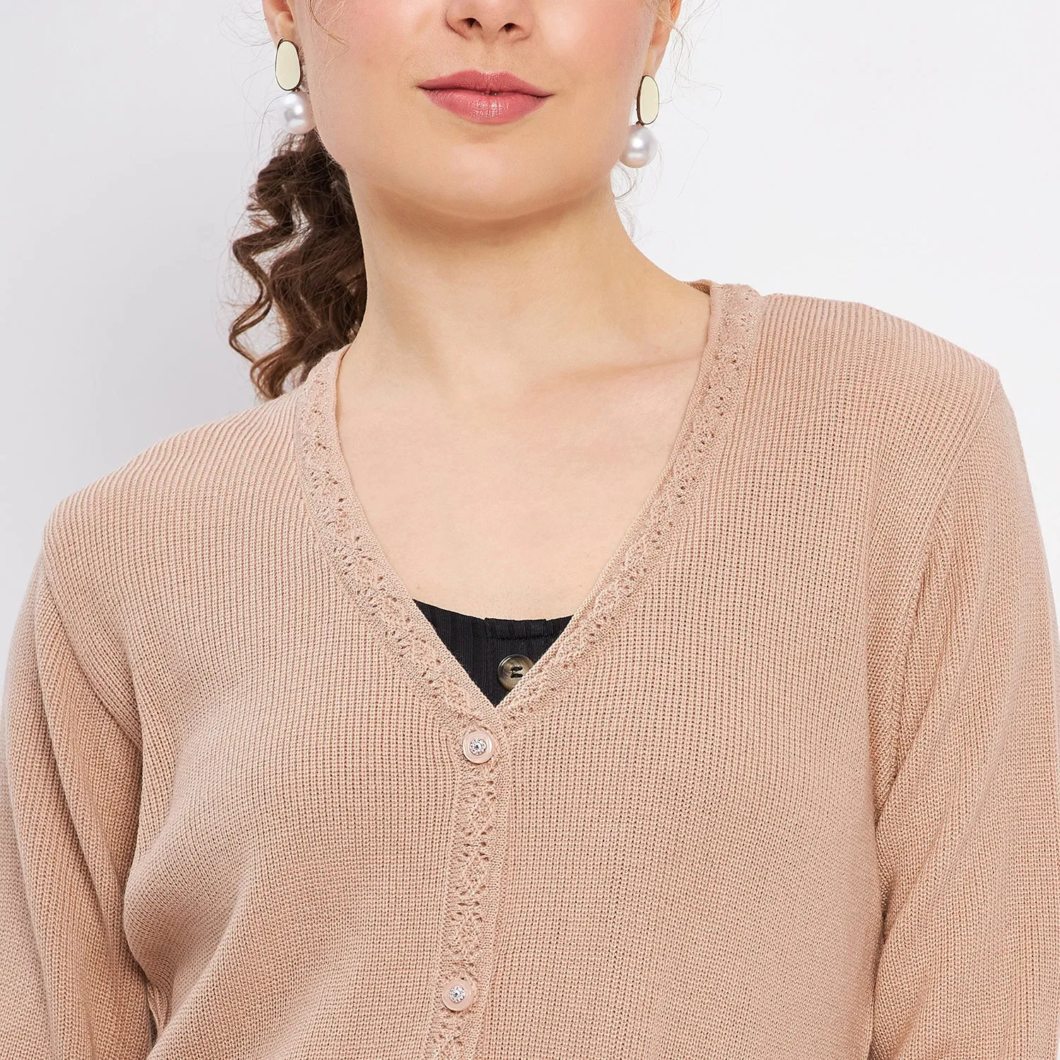 Duke Stardust Women Full Sleeve Solid Cardigan (LQS9612)