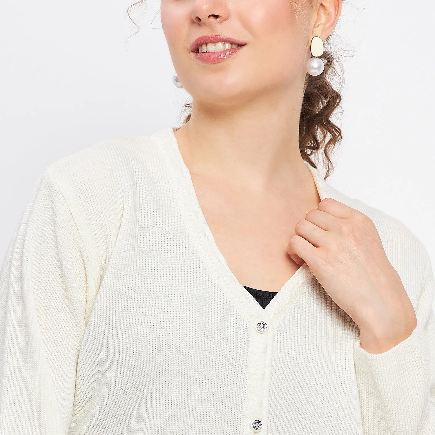 Duke Stardust Women Full Sleeve Solid Cardigan (LQS9612)