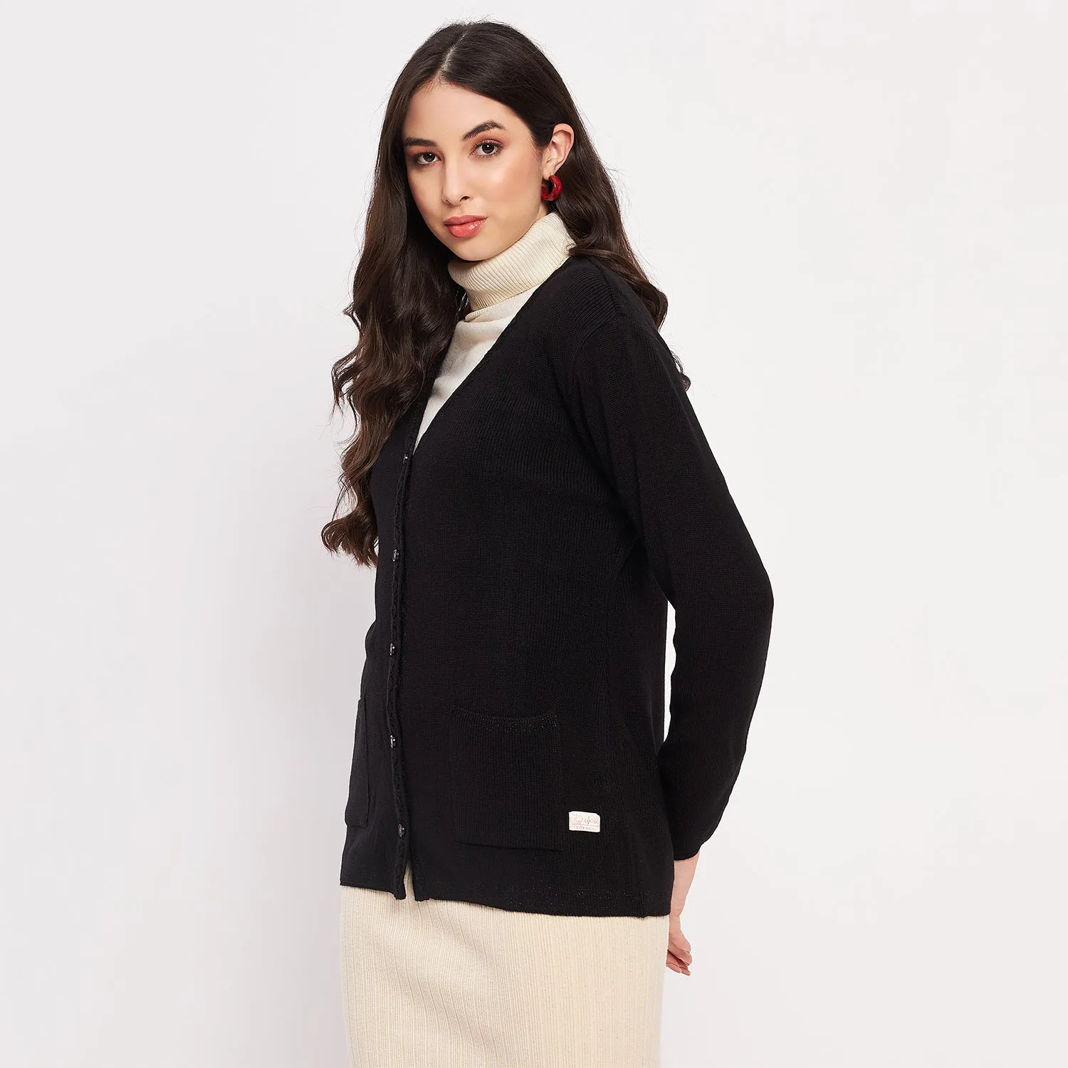 Duke Stardust Women Full Sleeve Solid Cardigan (LQS9612)