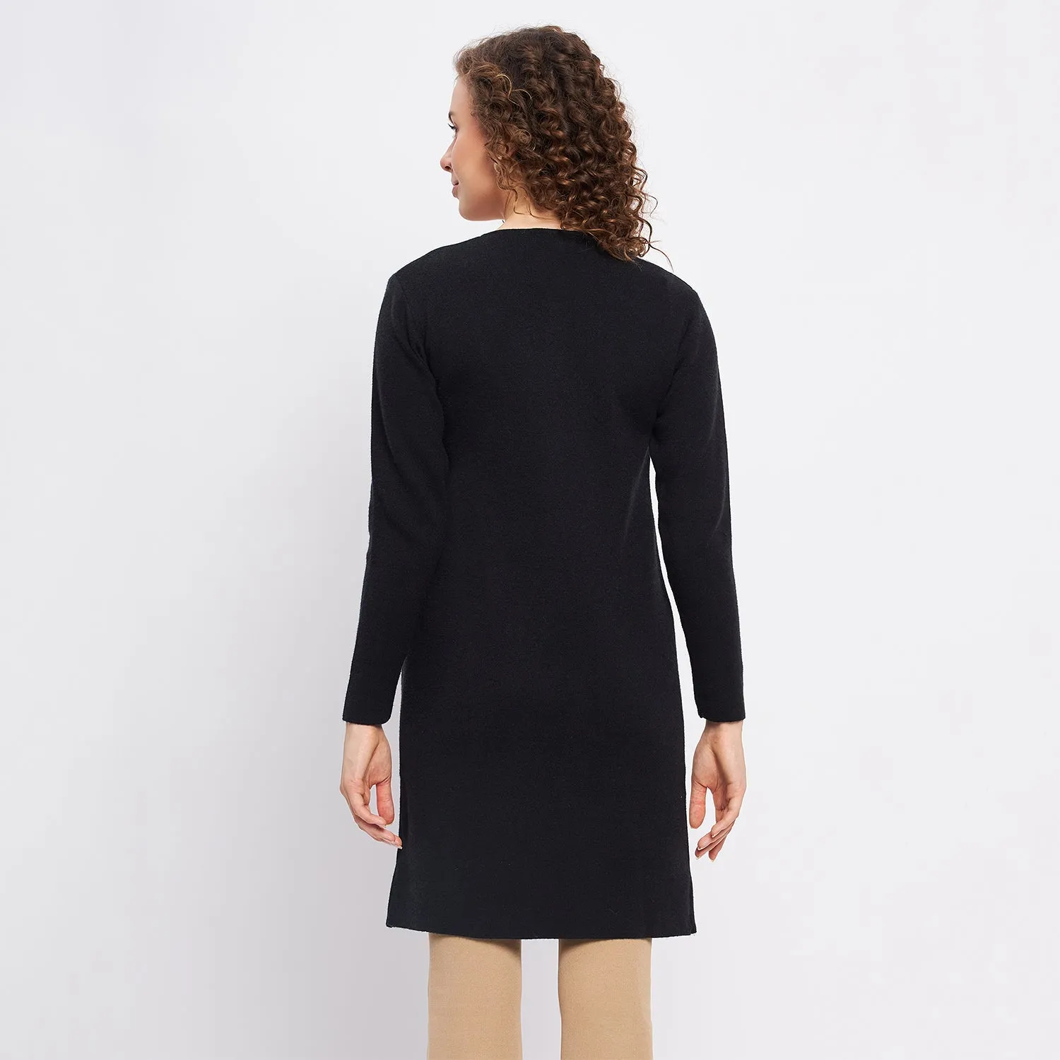 Duke Stardust Women Full Sleeve Solid Cardigan (LQS9759)