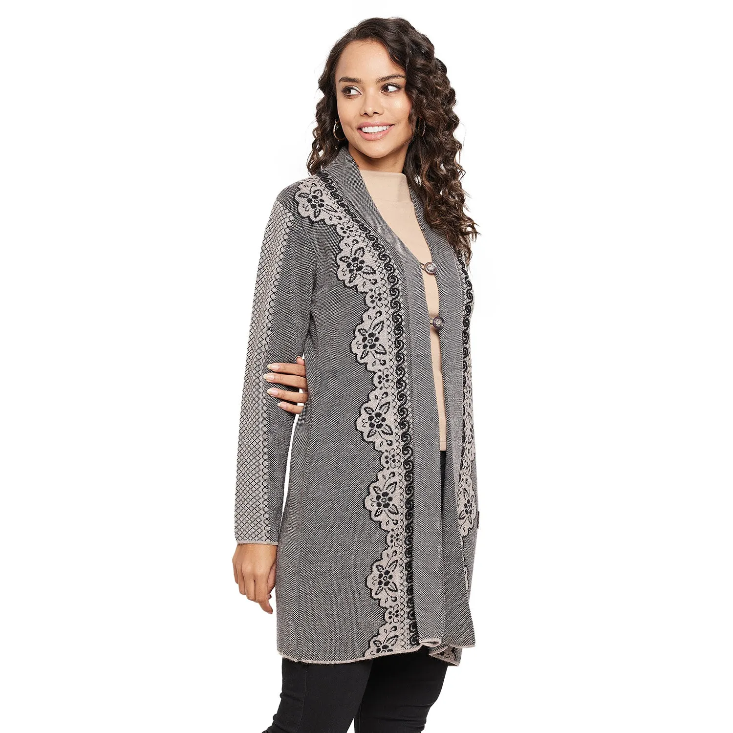 Duke Stardust Women Full sleeve V Neck Cardigan (SDS1133)