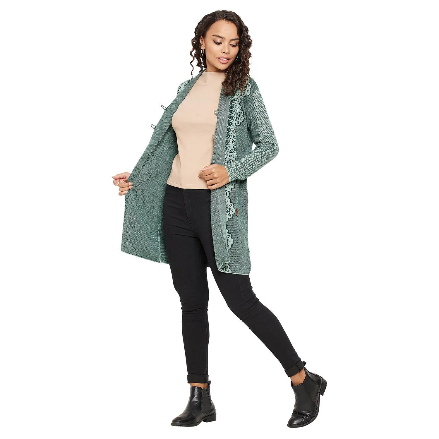 Duke Stardust Women Full sleeve V Neck Cardigan (SDS1133)