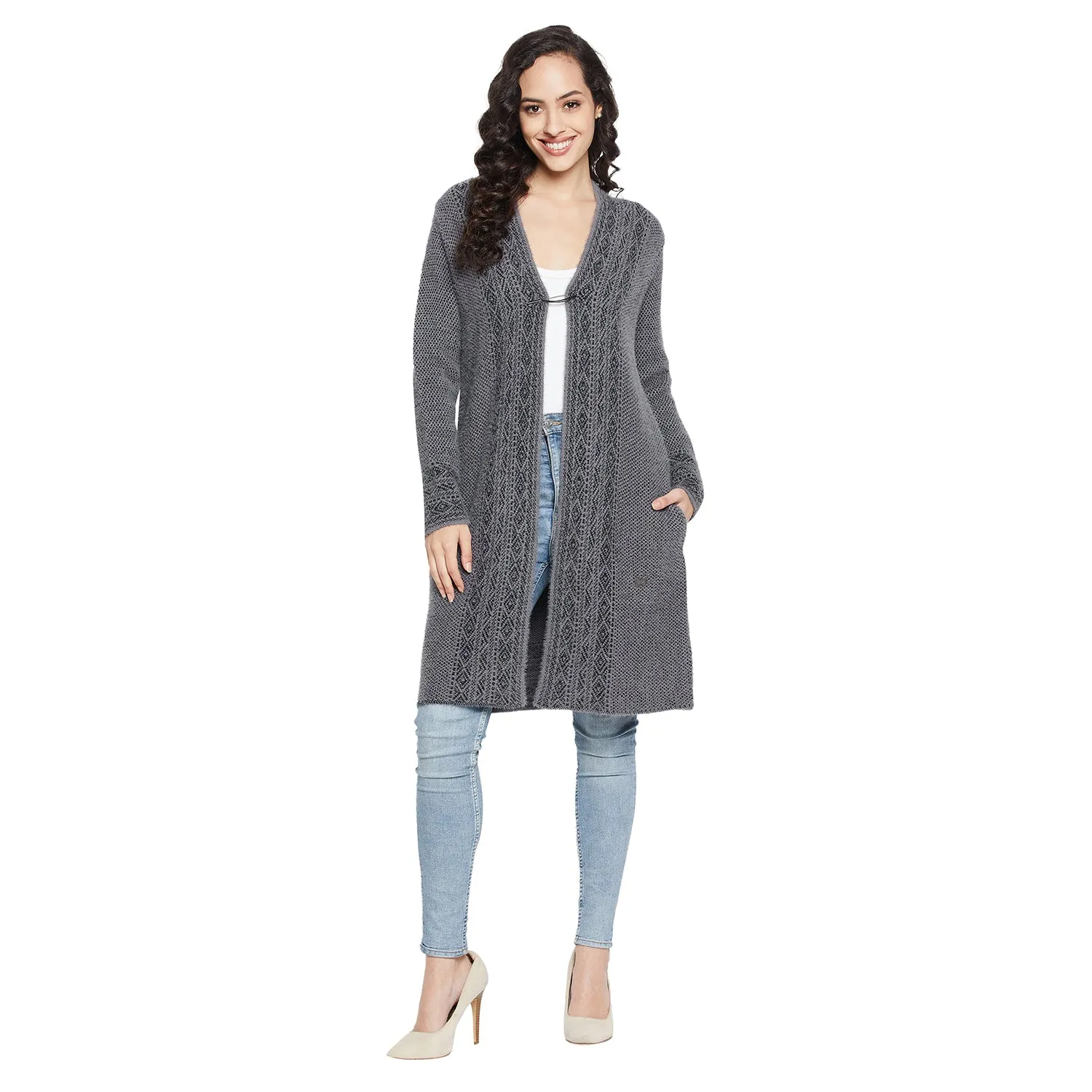 Duke Stardust Women Full sleeve V Neck Cardigan (SDS9792)