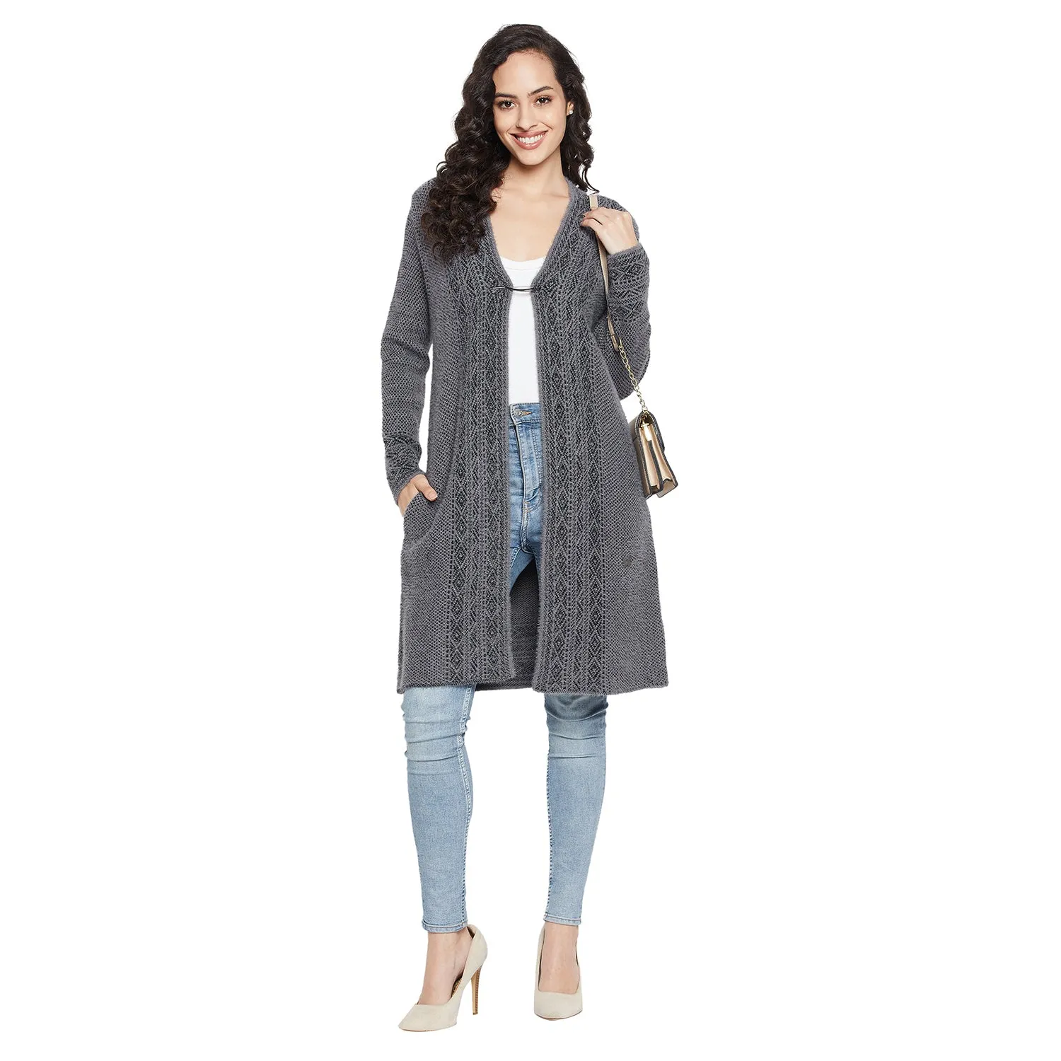 Duke Stardust Women Full sleeve V Neck Cardigan (SDS9792)
