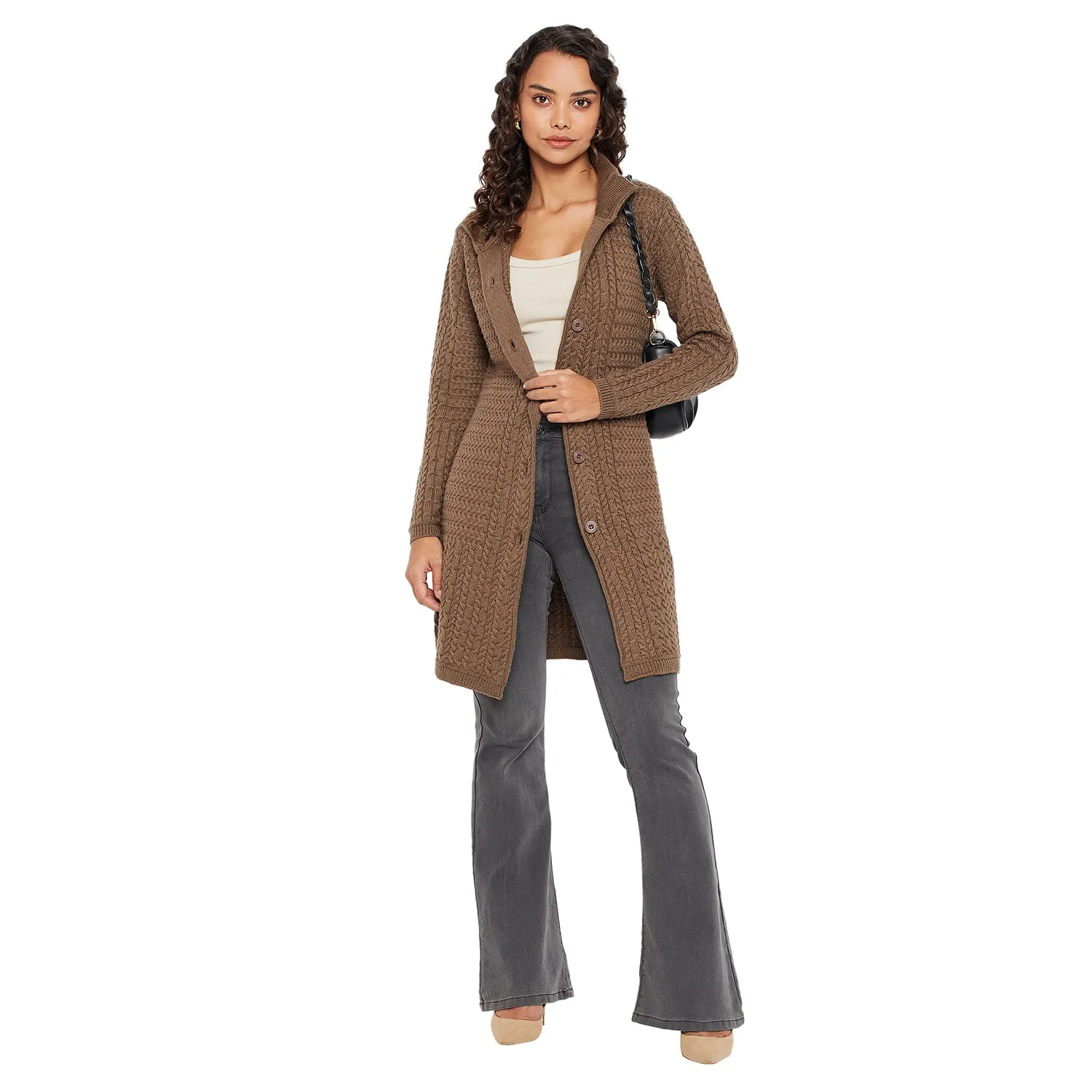 Duke Stardust Women Turtle Neck Cardigan  (SDS1102)
