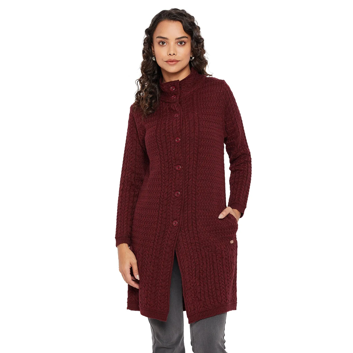 Duke Stardust Women Turtle Neck Cardigan  (SDS1102)
