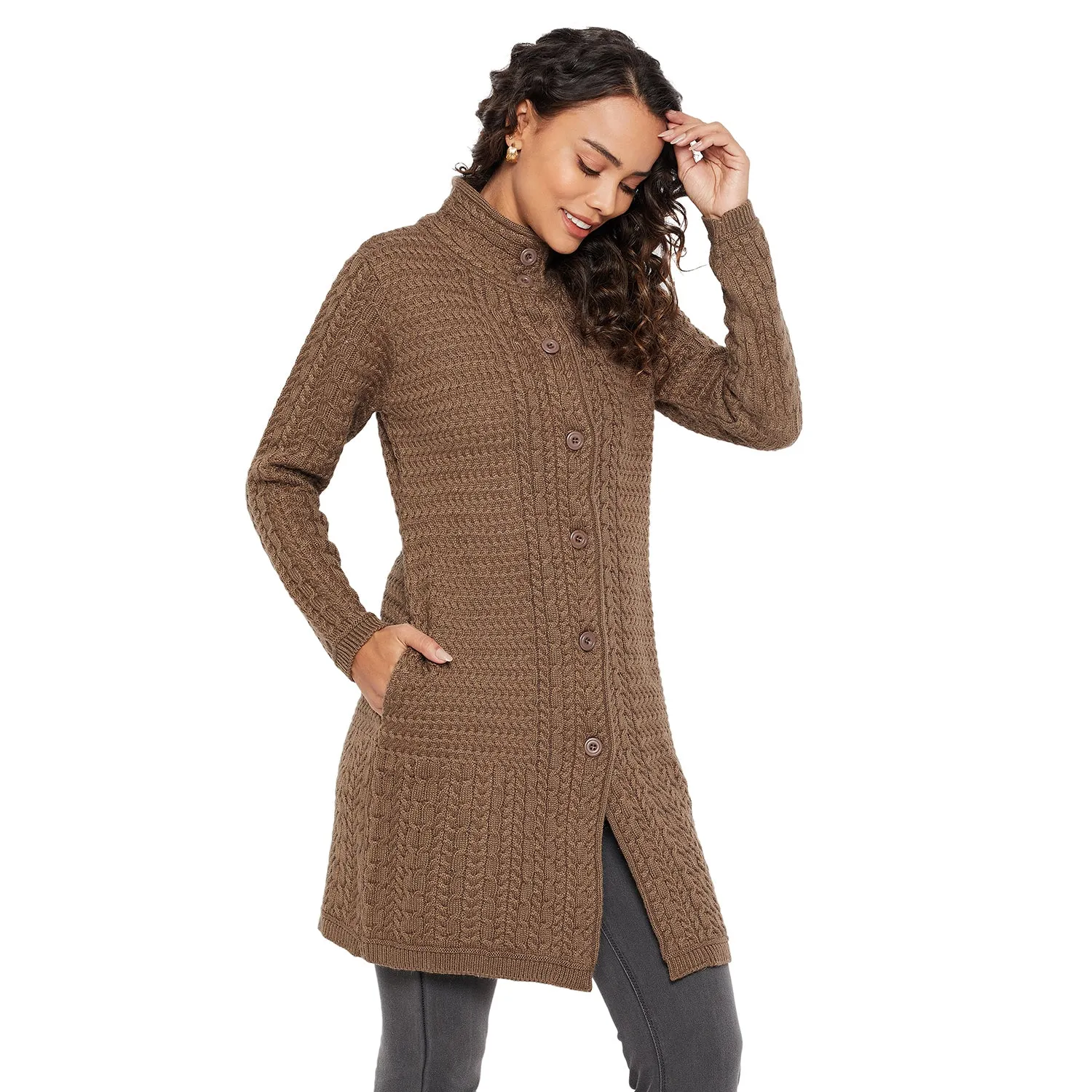 Duke Stardust Women Turtle Neck Cardigan  (SDS1102)