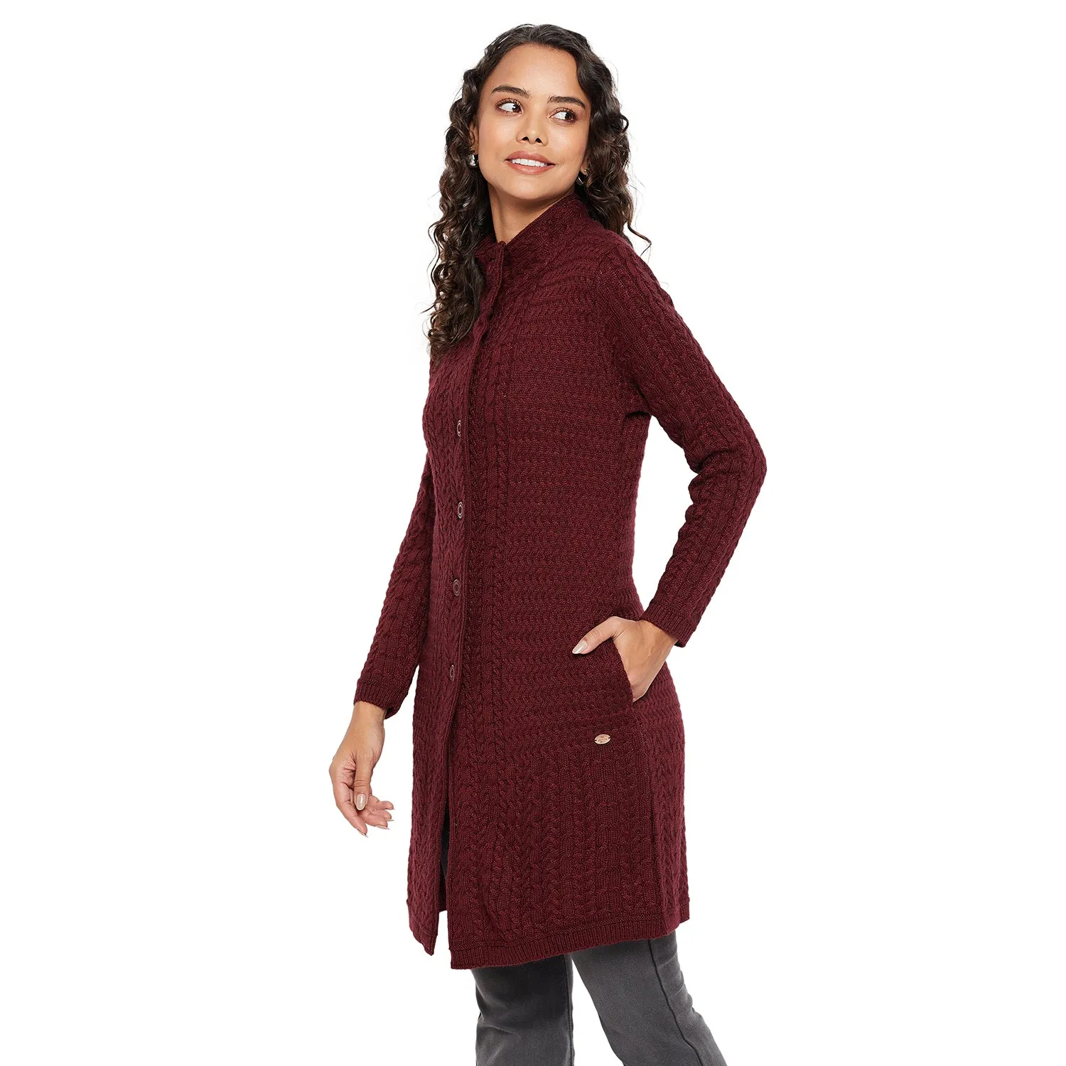 Duke Stardust Women Turtle Neck Cardigan  (SDS1102)