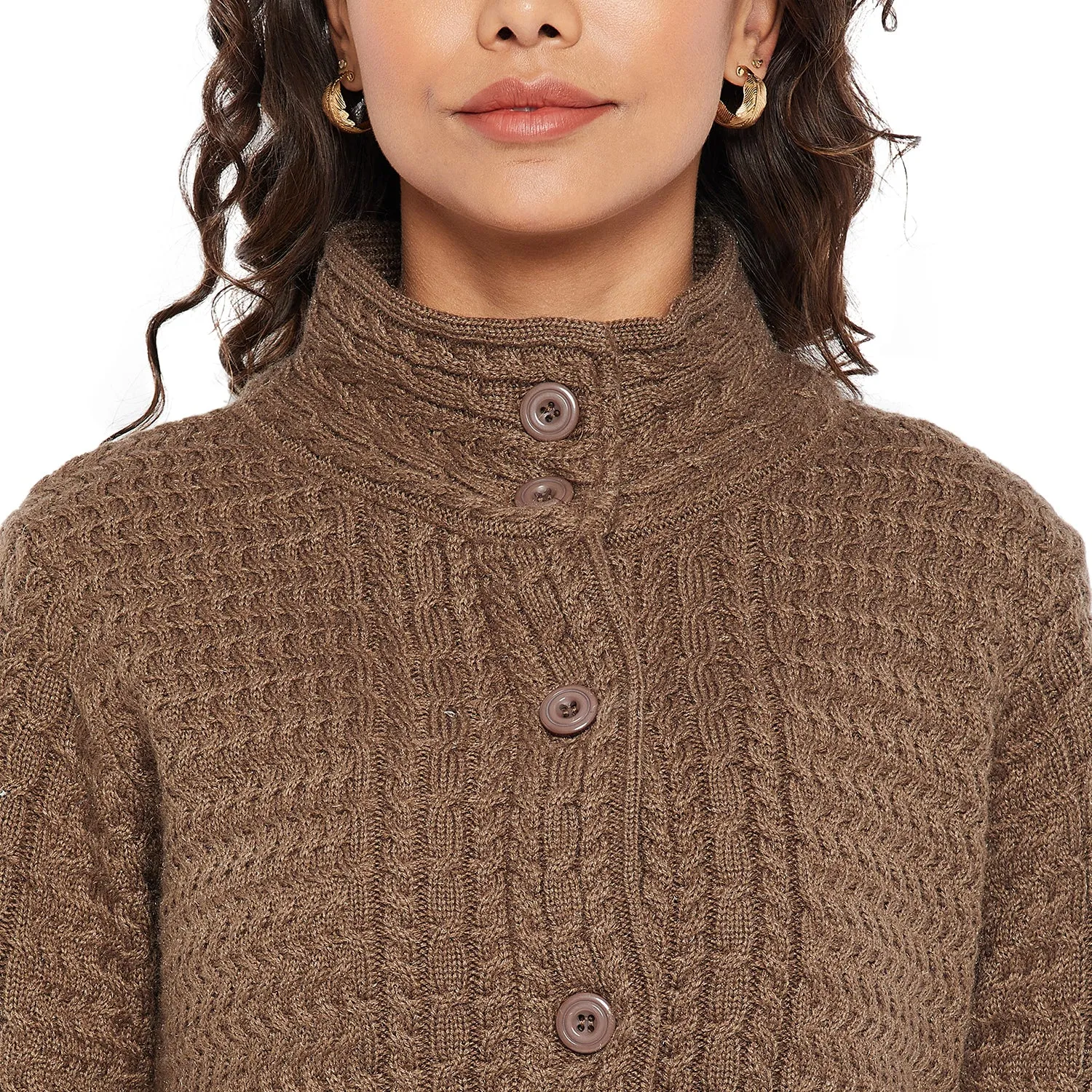 Duke Stardust Women Turtle Neck Cardigan  (SDS1102)