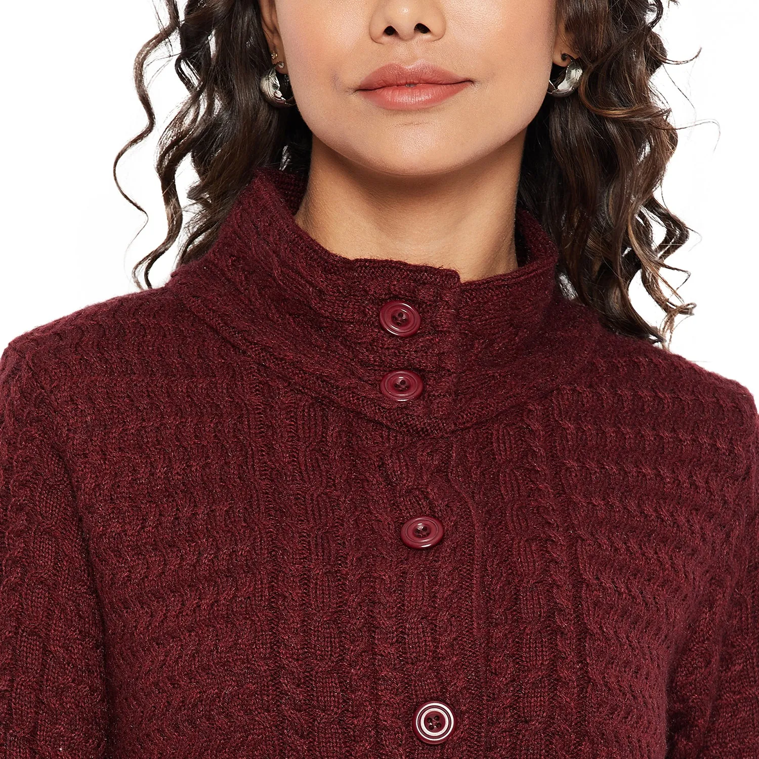 Duke Stardust Women Turtle Neck Cardigan  (SDS1102)